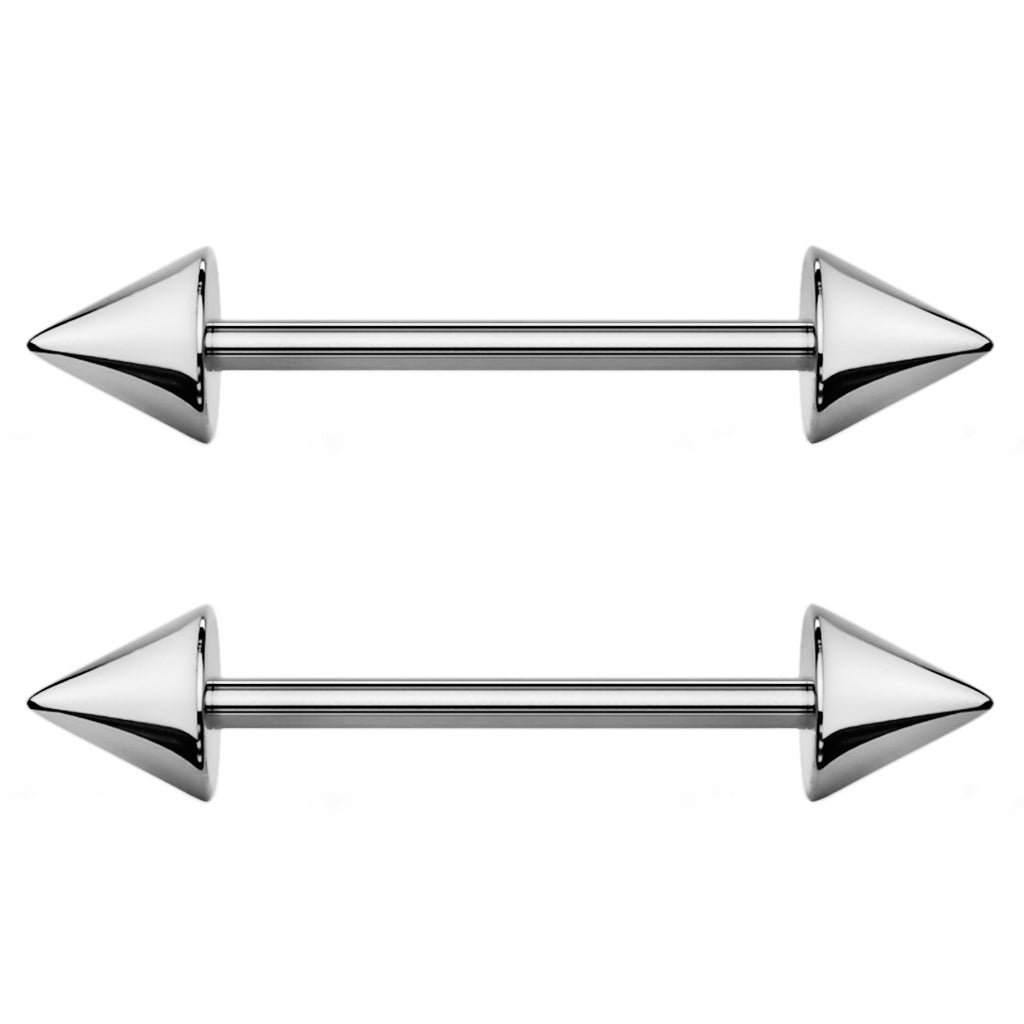 Stainless Steel Spike Nipple Ring Bar