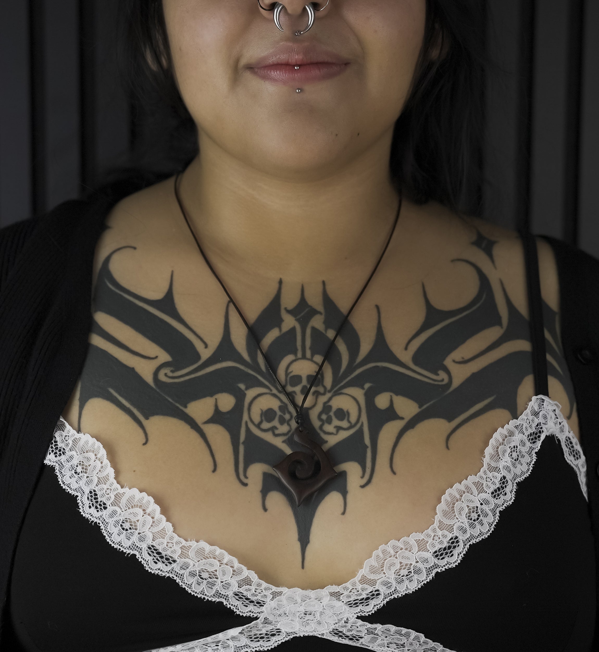 Spiral Hook Narra Wood Pendant Necklace