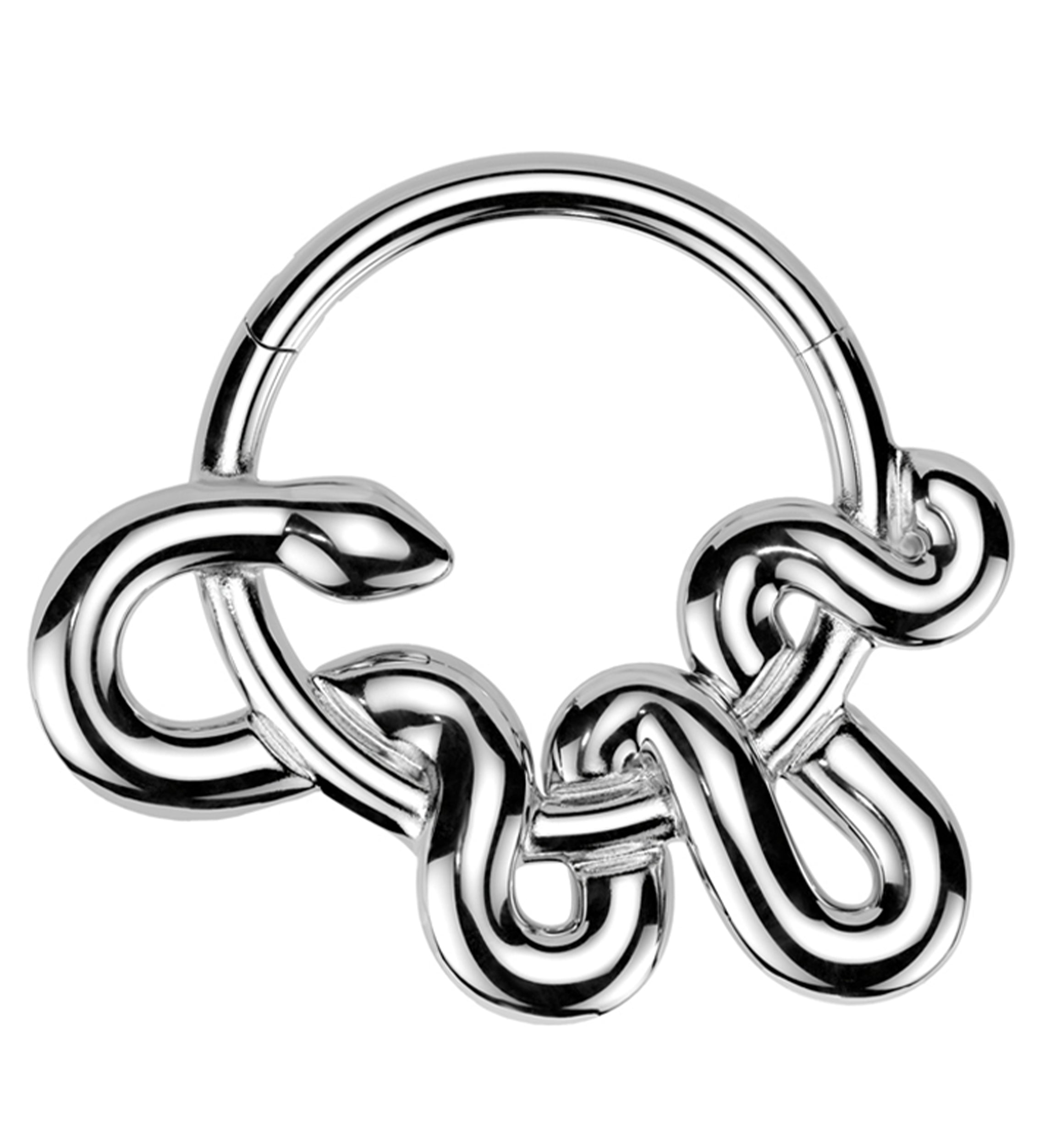 Squiggle Snake Stainless Steel Hinged Segment Ring