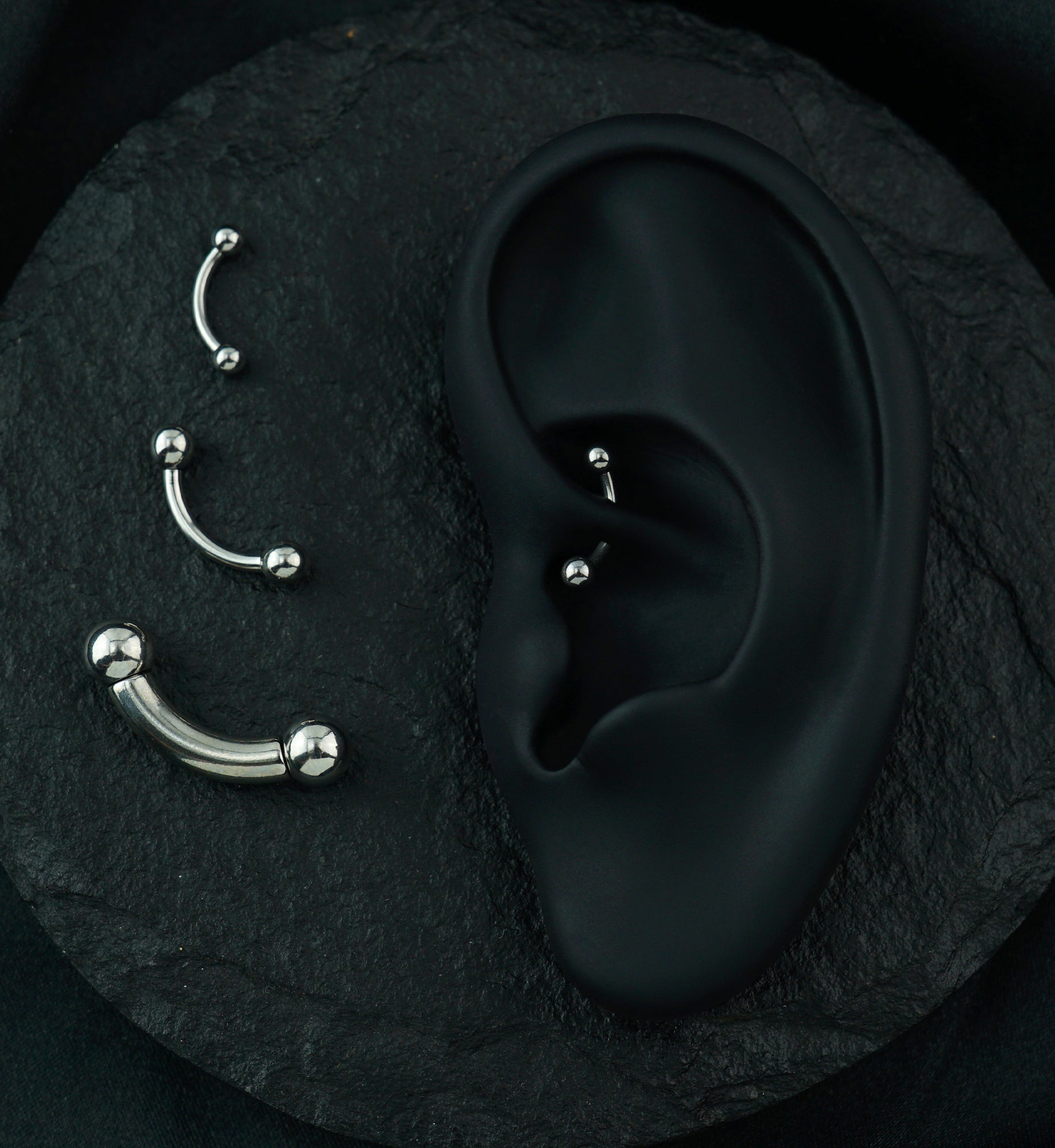 Stainless Steel Curved Internally Threaded Barbell