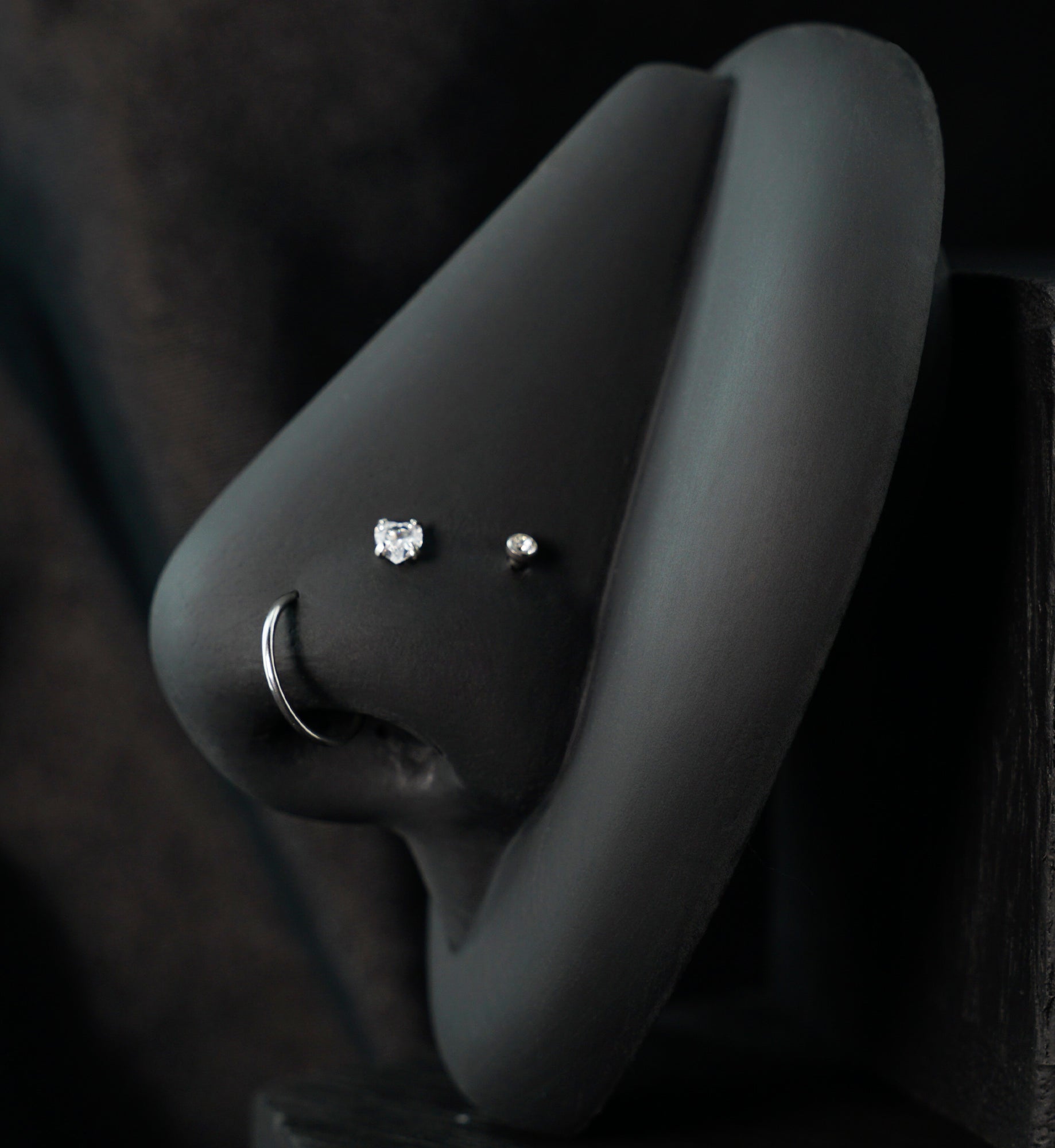 Star And Heart Clear CZ Stainless Steel L Bend/Stud/Hoop Variety Pack (6 Pack)