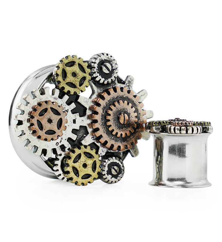 Steampunk Clockwork Stainless Steel Plugs