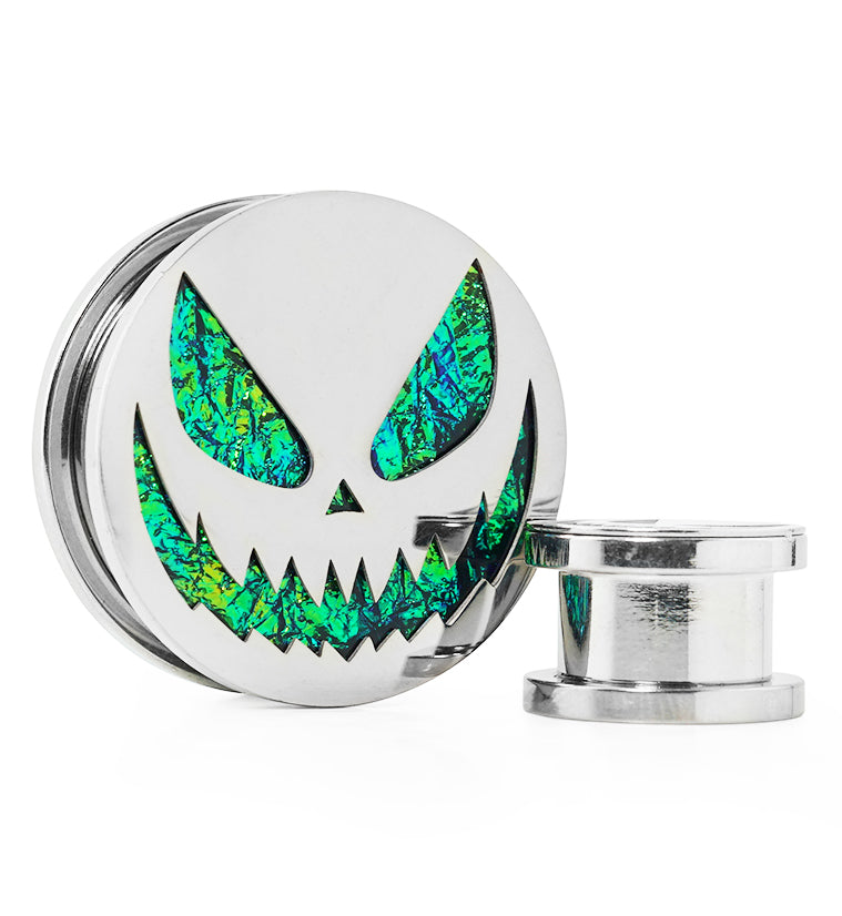 Stingy Jack Green Opalite Stainless Steel Tunnel Plugs