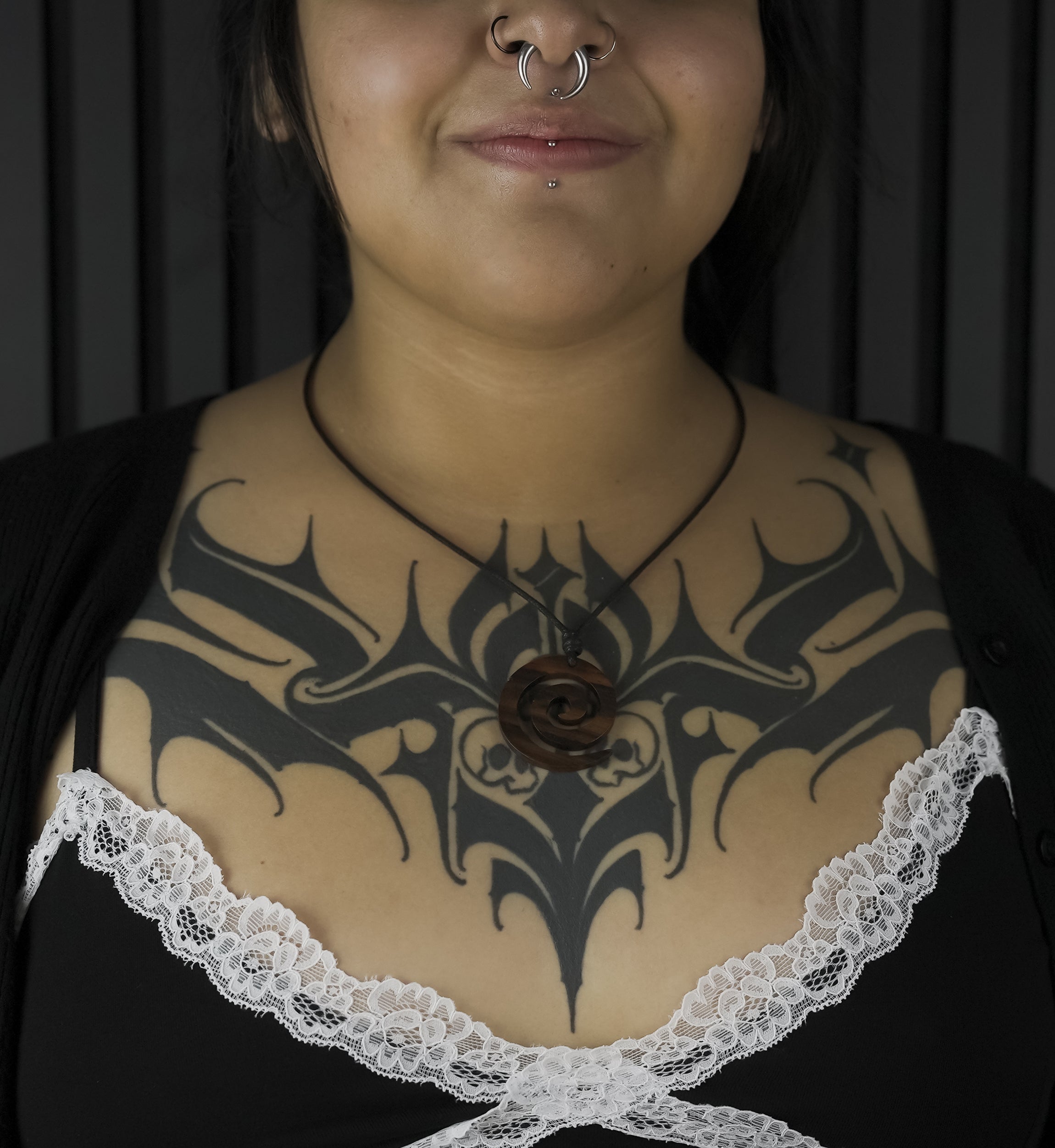 Super Spiral Narra Wood Pendant Necklace