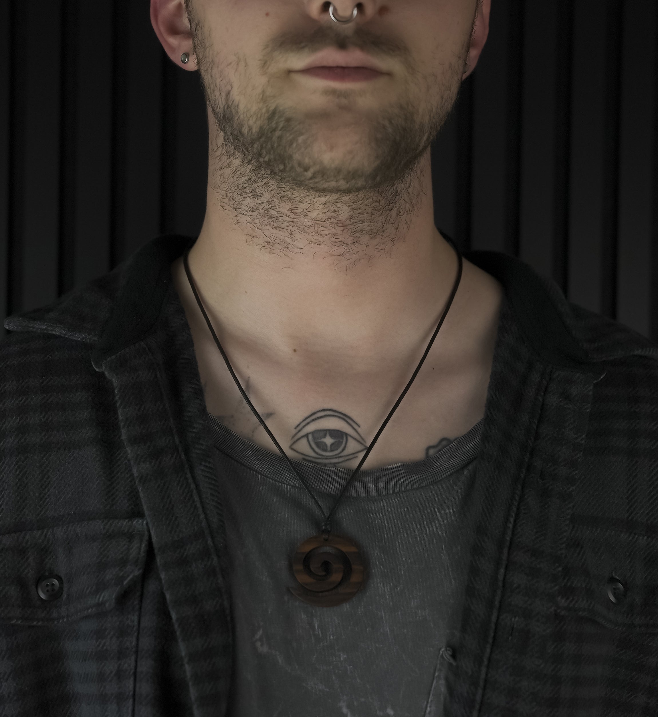 Super Spiral Narra Wood Pendant Necklace