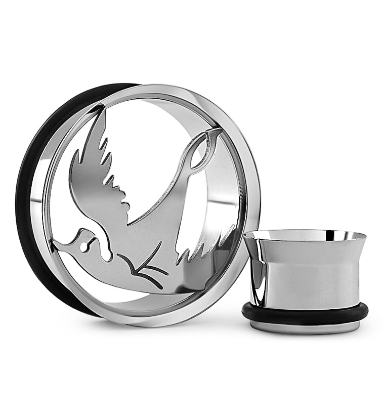 Swallow Single Flare Stainless Steel Tunnels