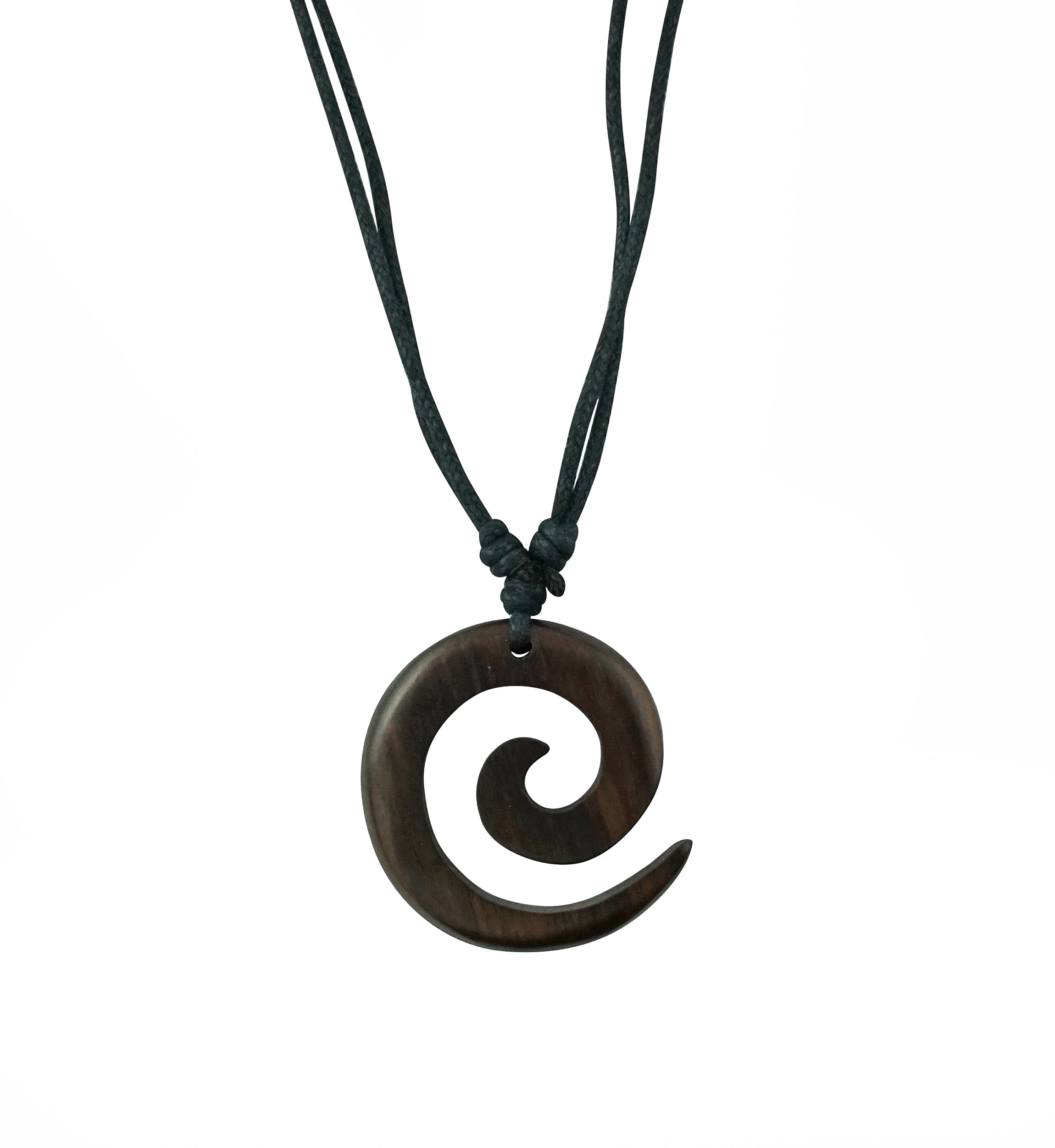Swirl Sono Wood Pendant Necklace
