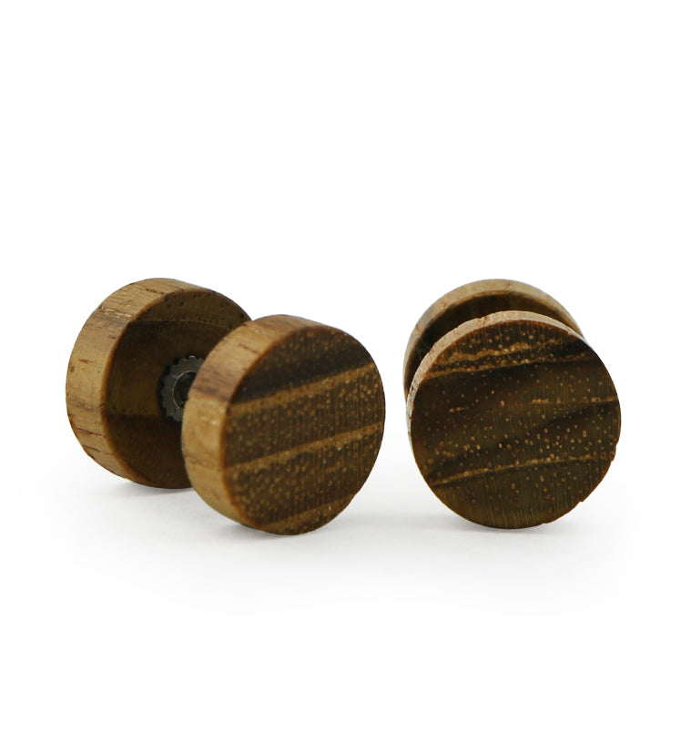 Teak Wood Fake Gauge Plugs