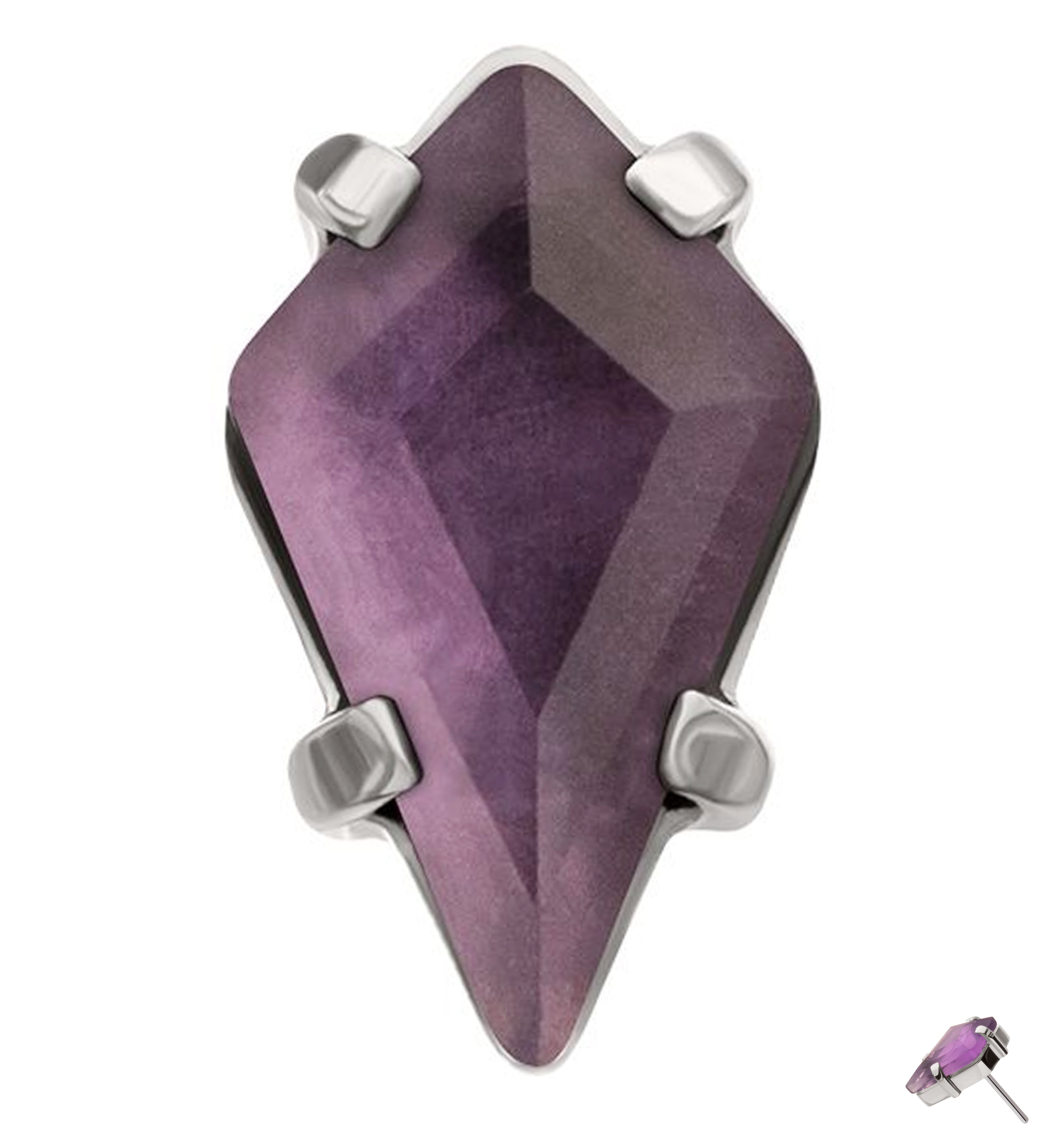 Tetra Amethyst Stone Titanium Threadless Top