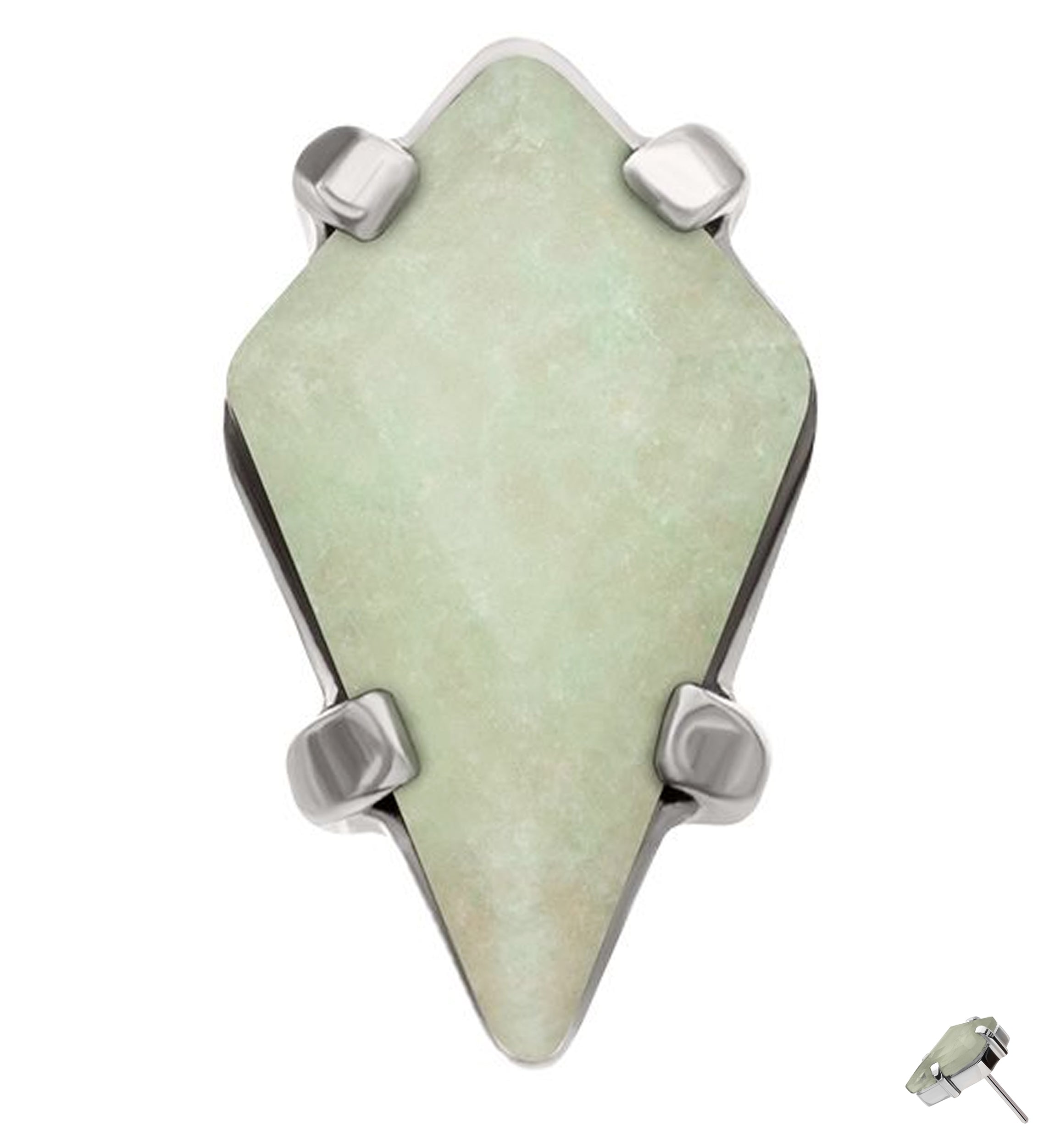 Tetra Aventurine Stone Titanium Threadless Top