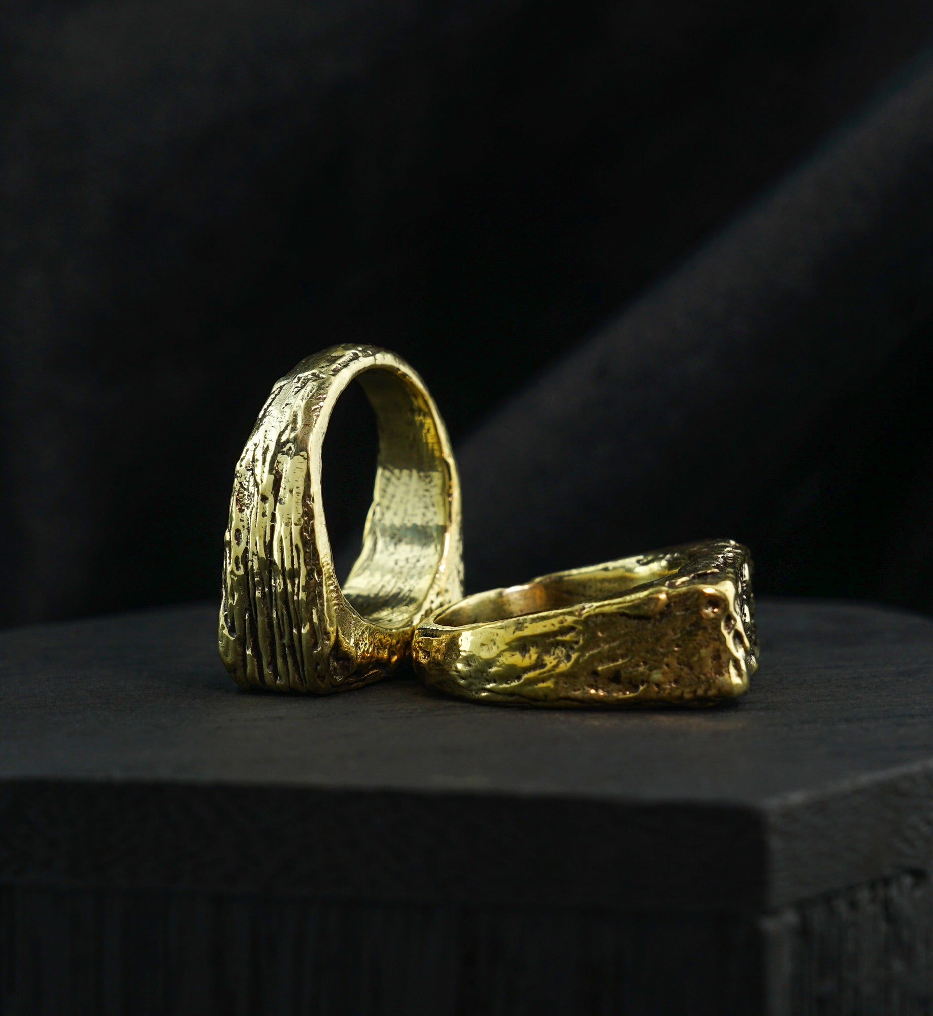 Thick Block Brass Ring