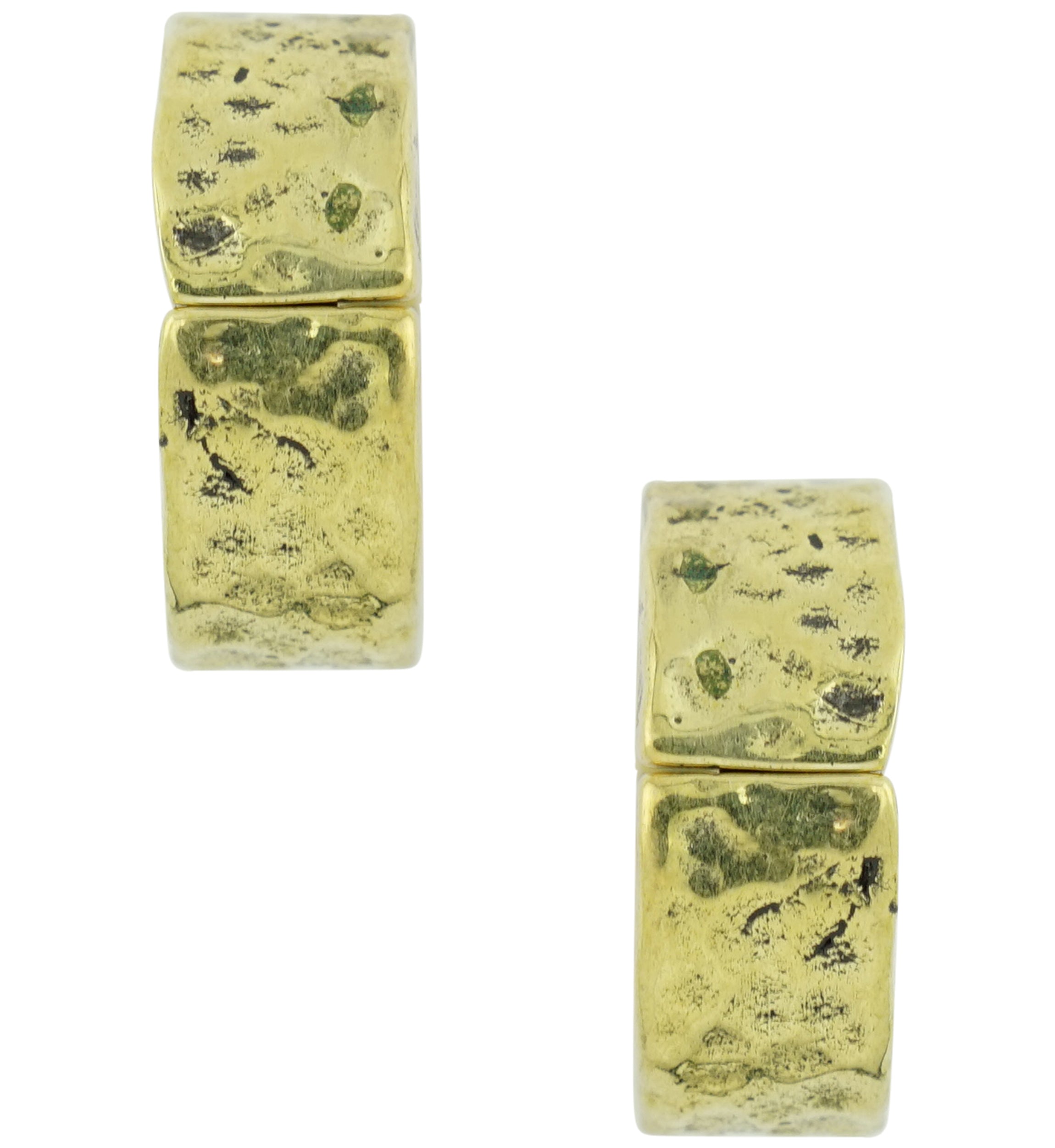 Thick Hammered Brass Hinged Stretched Ear Cuffs