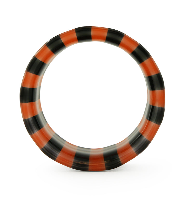 Tiger Stripe Glass Tunnel Plugs - Single Flare