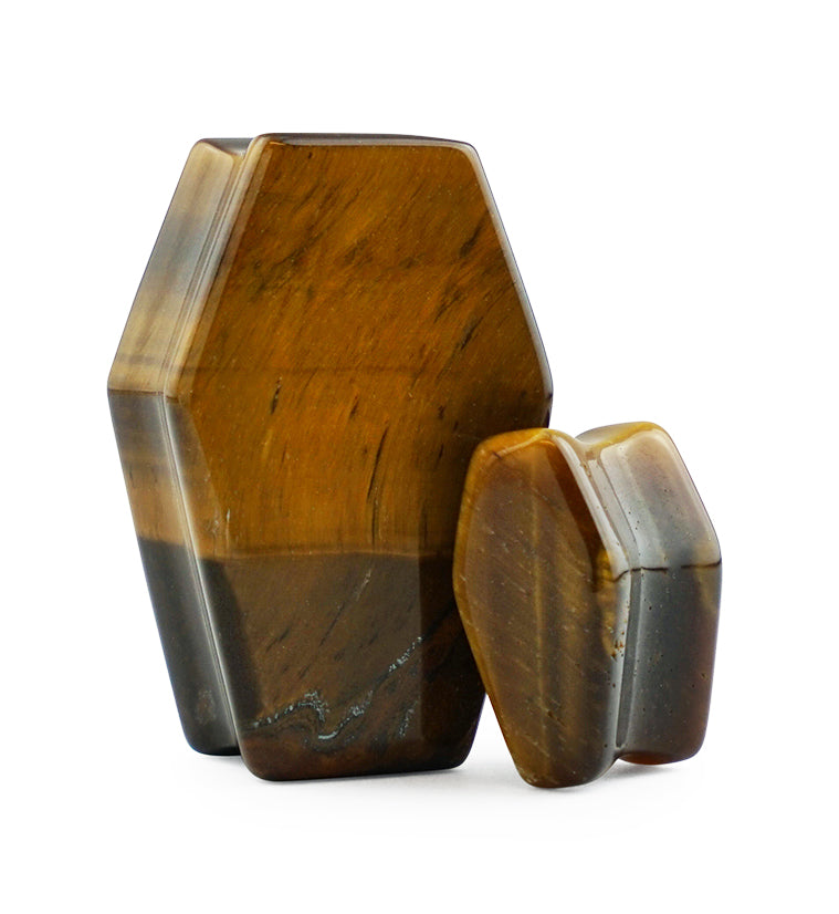 Tigers Eye Stone Coffin Plugs