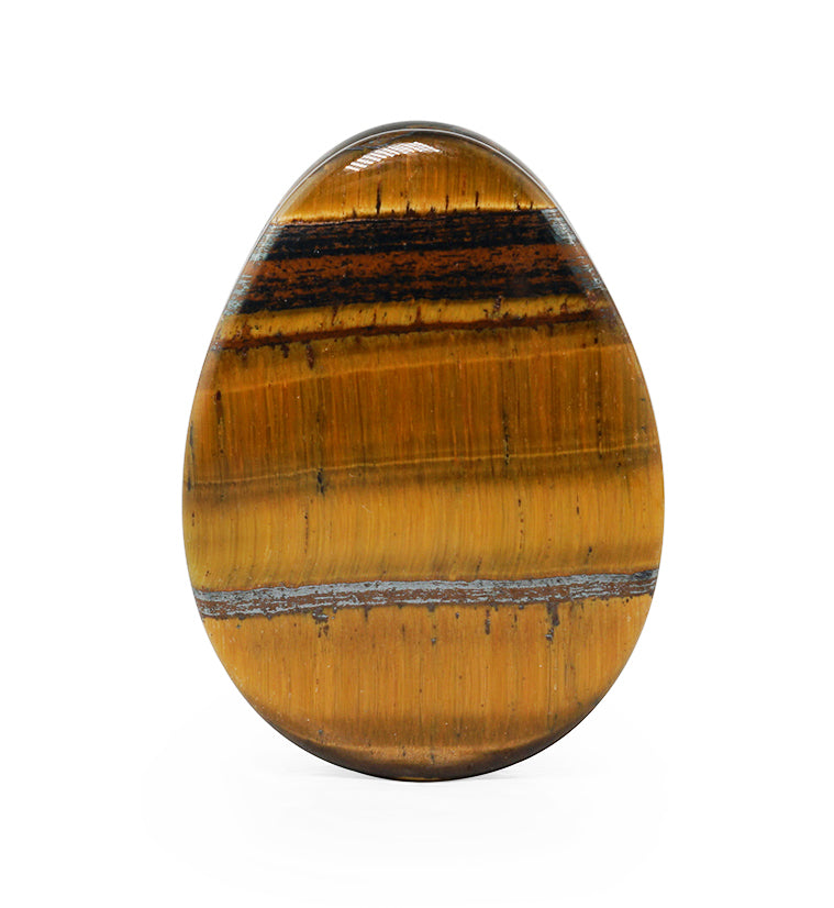 Tiger Eye Stone Teardrop Plugs