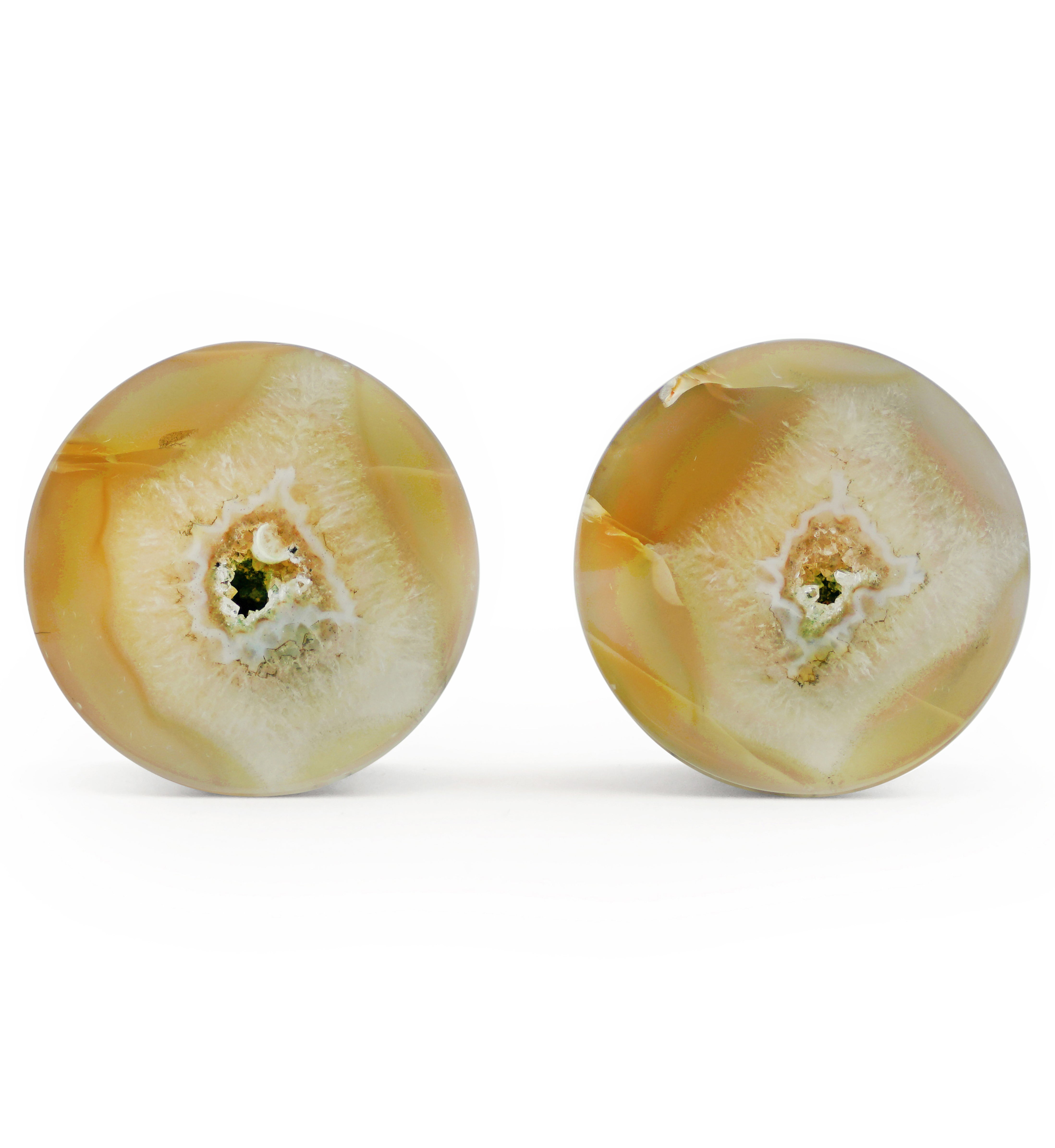 Timor Agate Double Flare Plugs 1" (25mm) Version 2