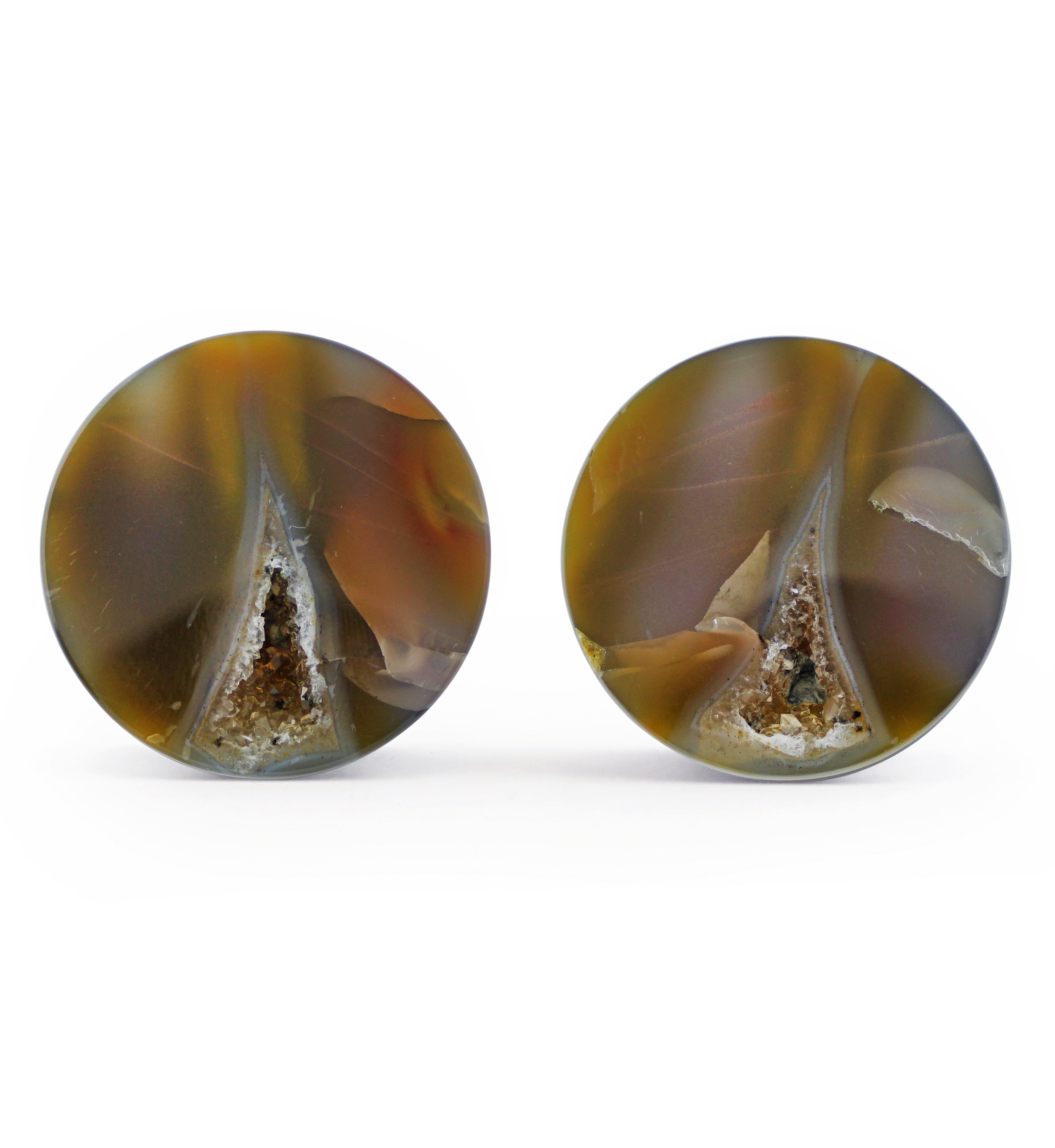 Timor Agate Double Flare Plugs 1 & 1/8" (28mm) Version 1