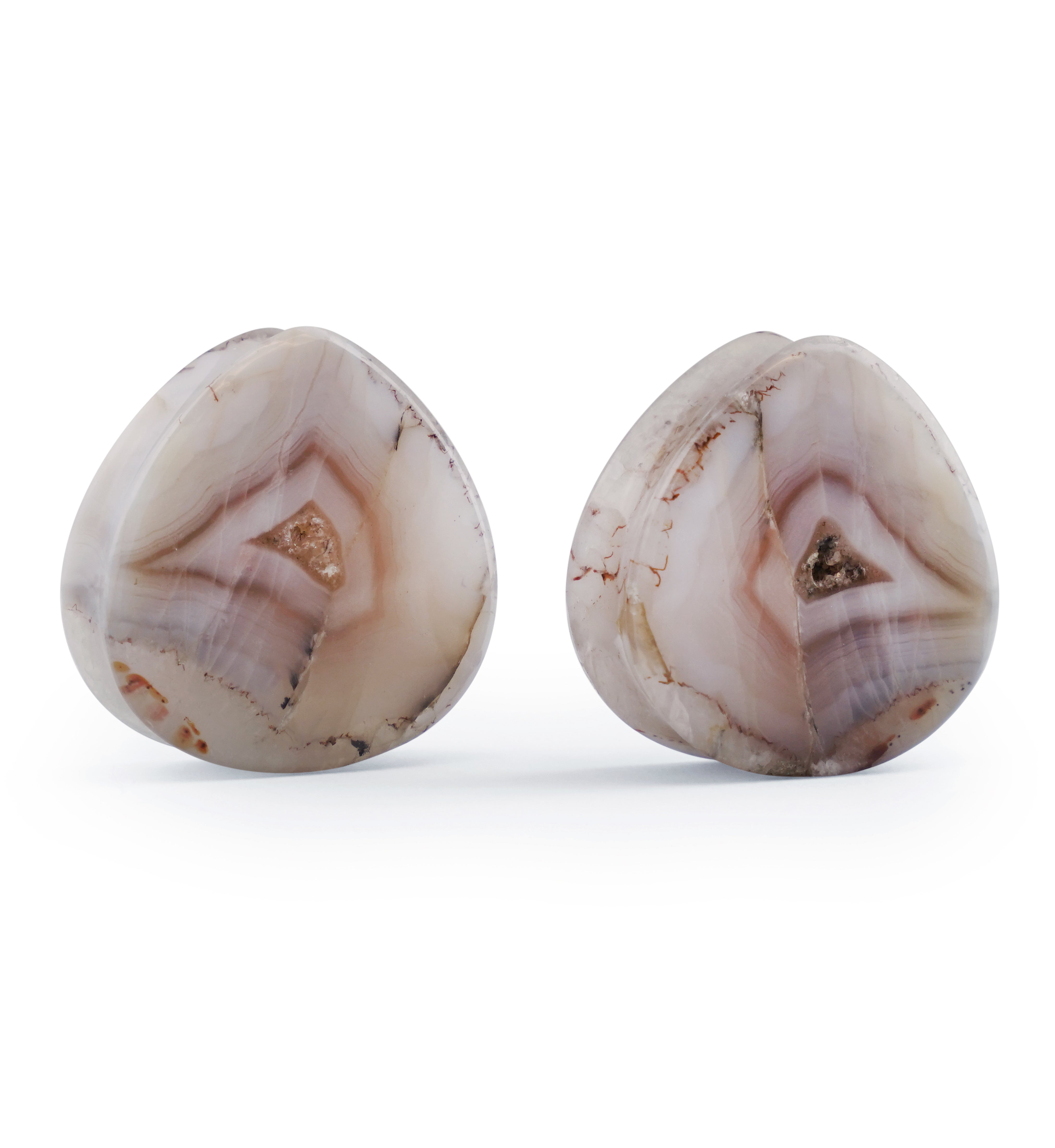 Timor Agate Teardrop Double Flare Plugs 1" (25mm) Version 1