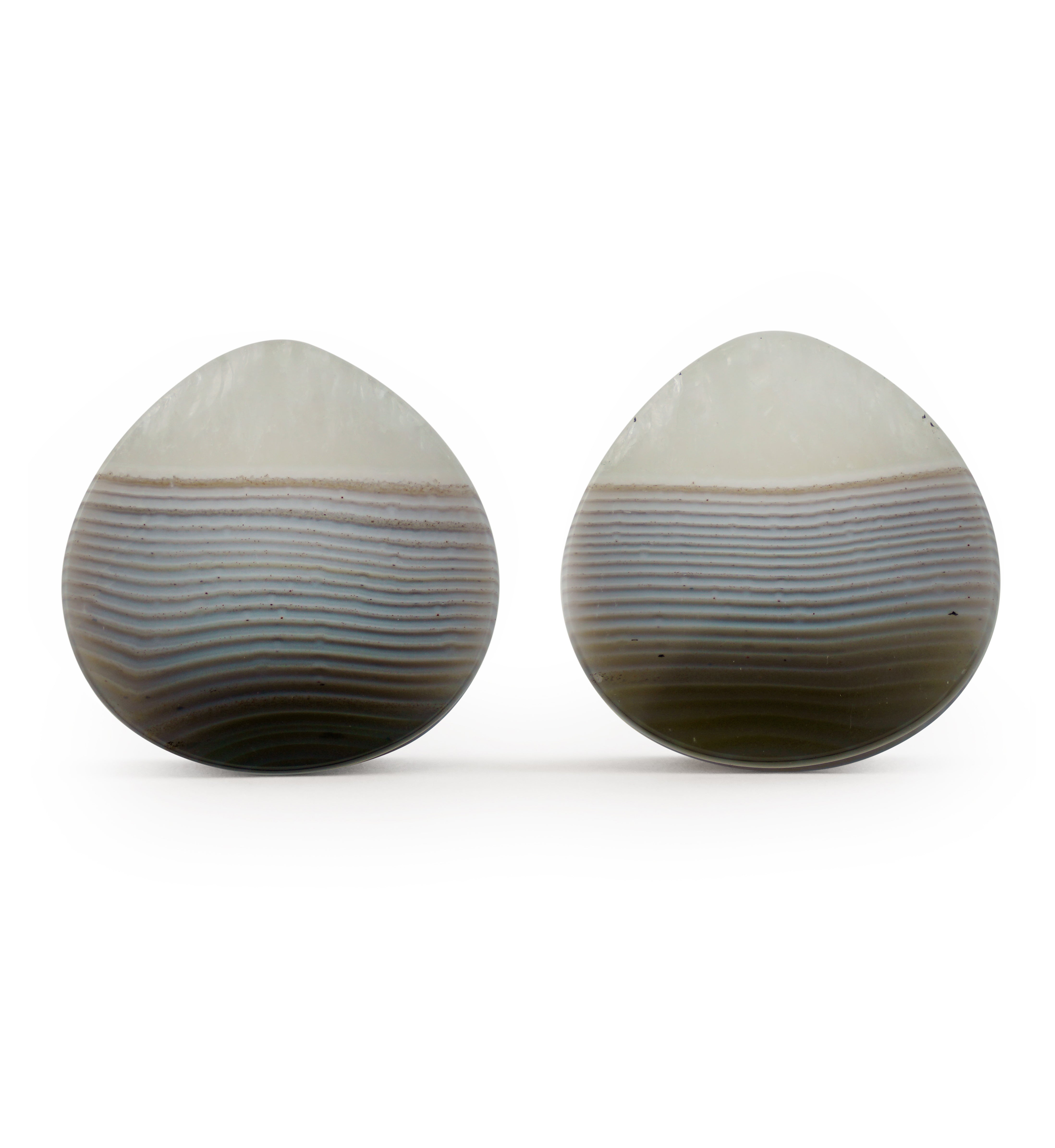 Timor Agate Teardrop Double Flare Plugs 1 & 1/4" (32mm) Version 1