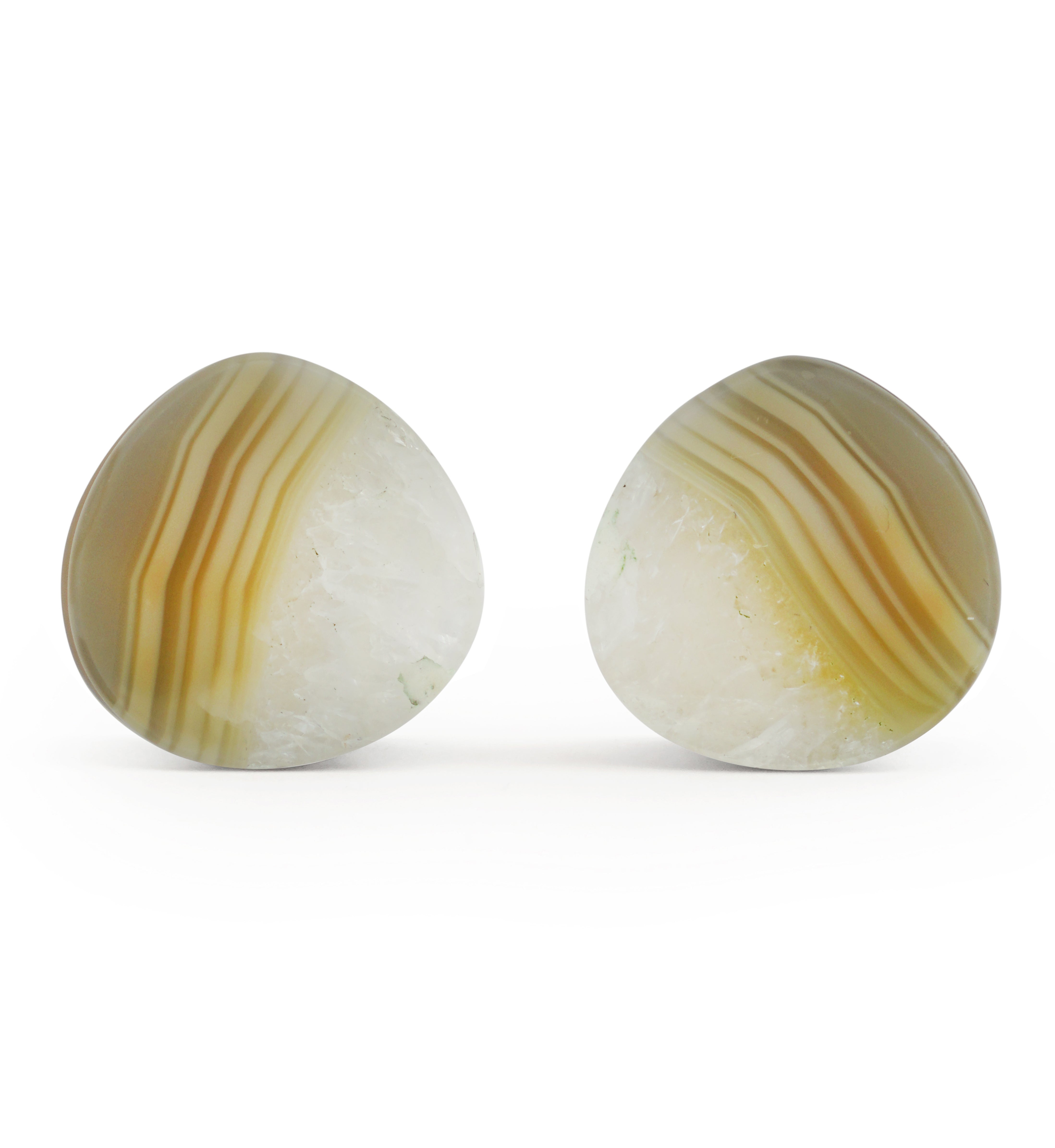 Timor Agate Teardrop Double Flare Plugs 3/4" (19mm) Version 2