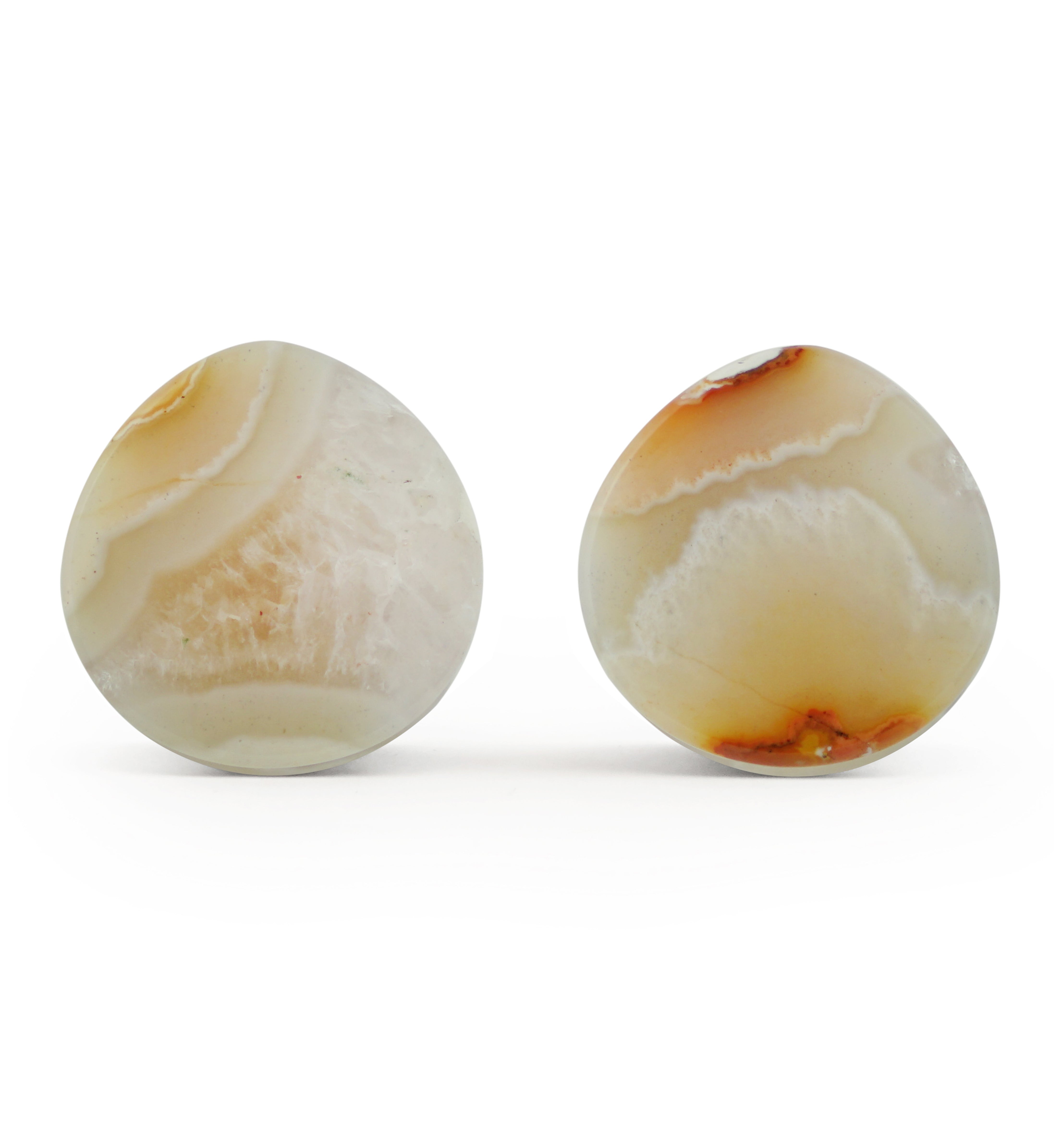 Timor Agate Teardrop Double Flare Plugs 5/8" (16mm) Version 1