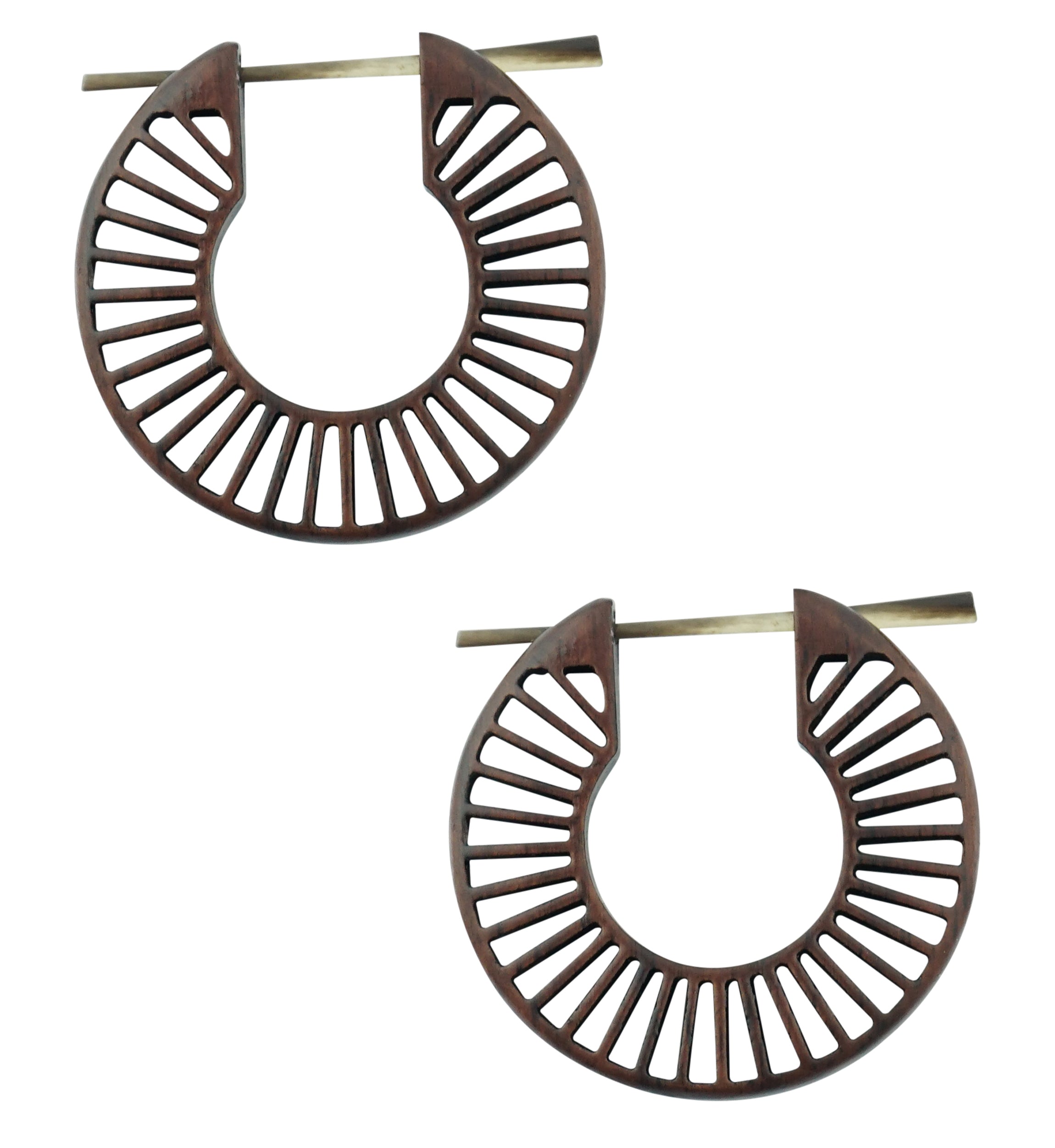 Torrent Hoop Narra Wood Earrings