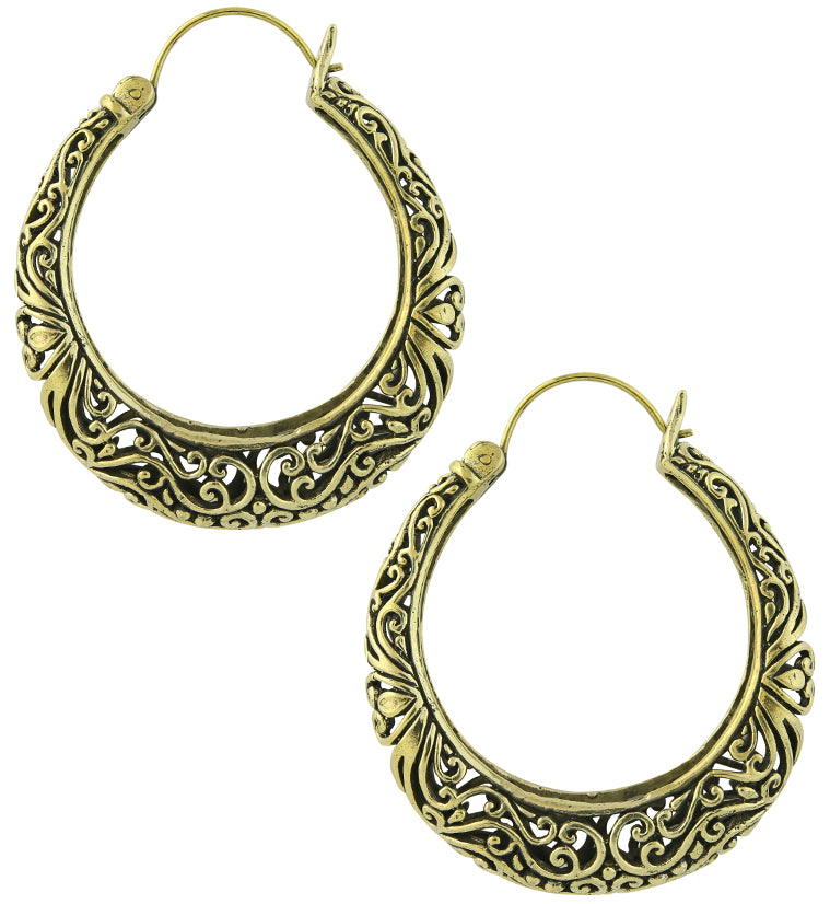 18G Tracery Brass Earrings