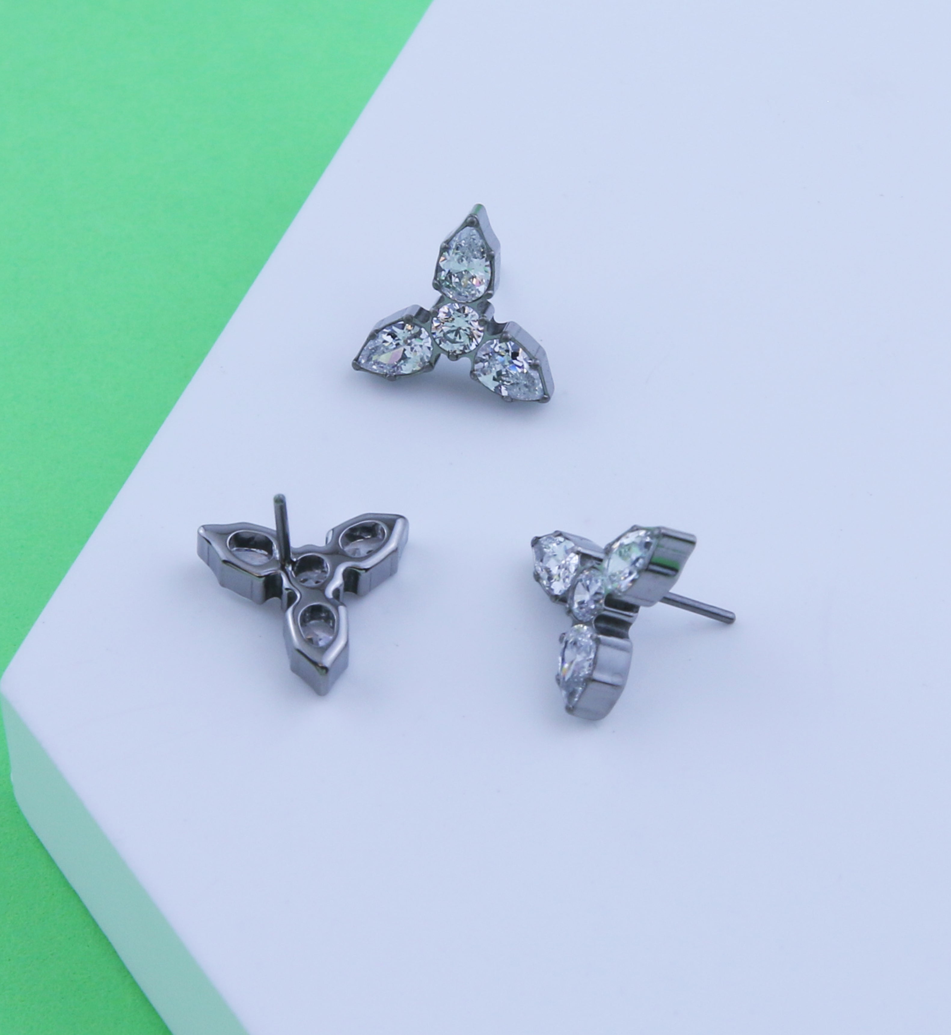 Triad Clear CZ Titanium Threadless Top