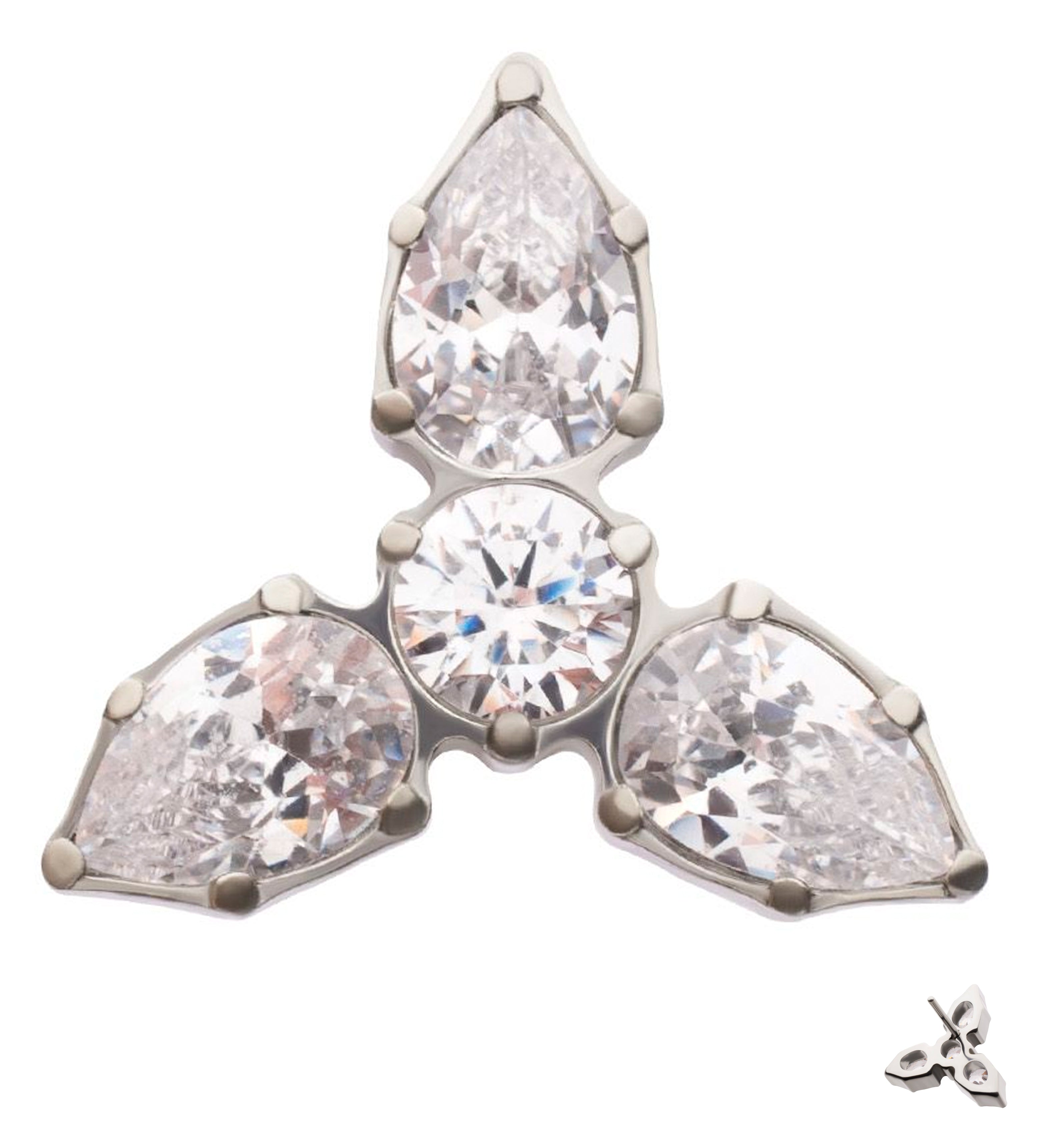 Triad Clear CZ Titanium Threadless Top