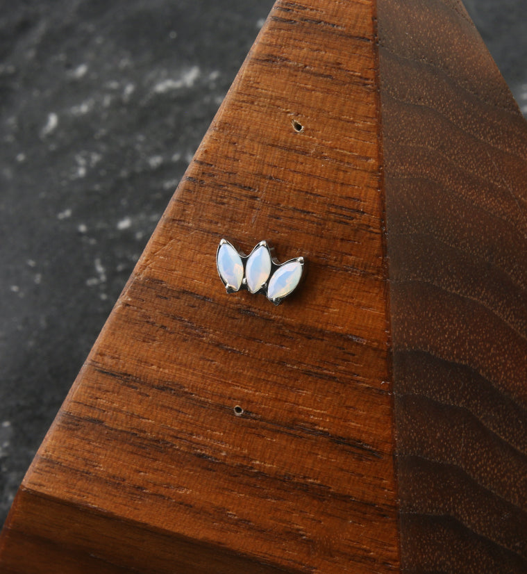 Triple Empress White Opalite Threadless Titanium Top