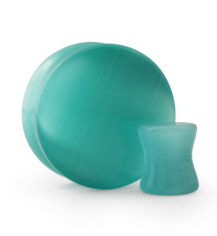 Turquoise Cat's Eye Glass Plugs