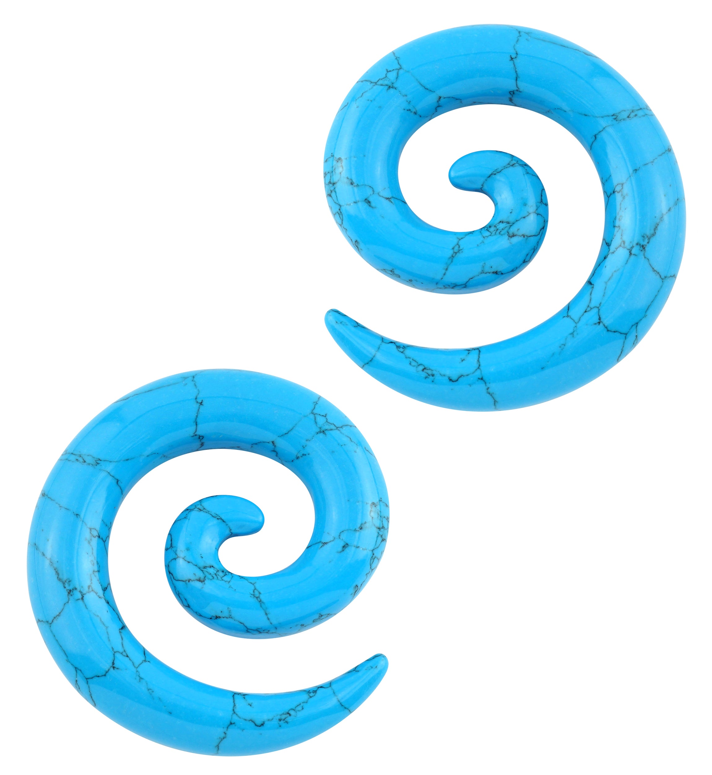 Turquoise Howlite Stone Spirals