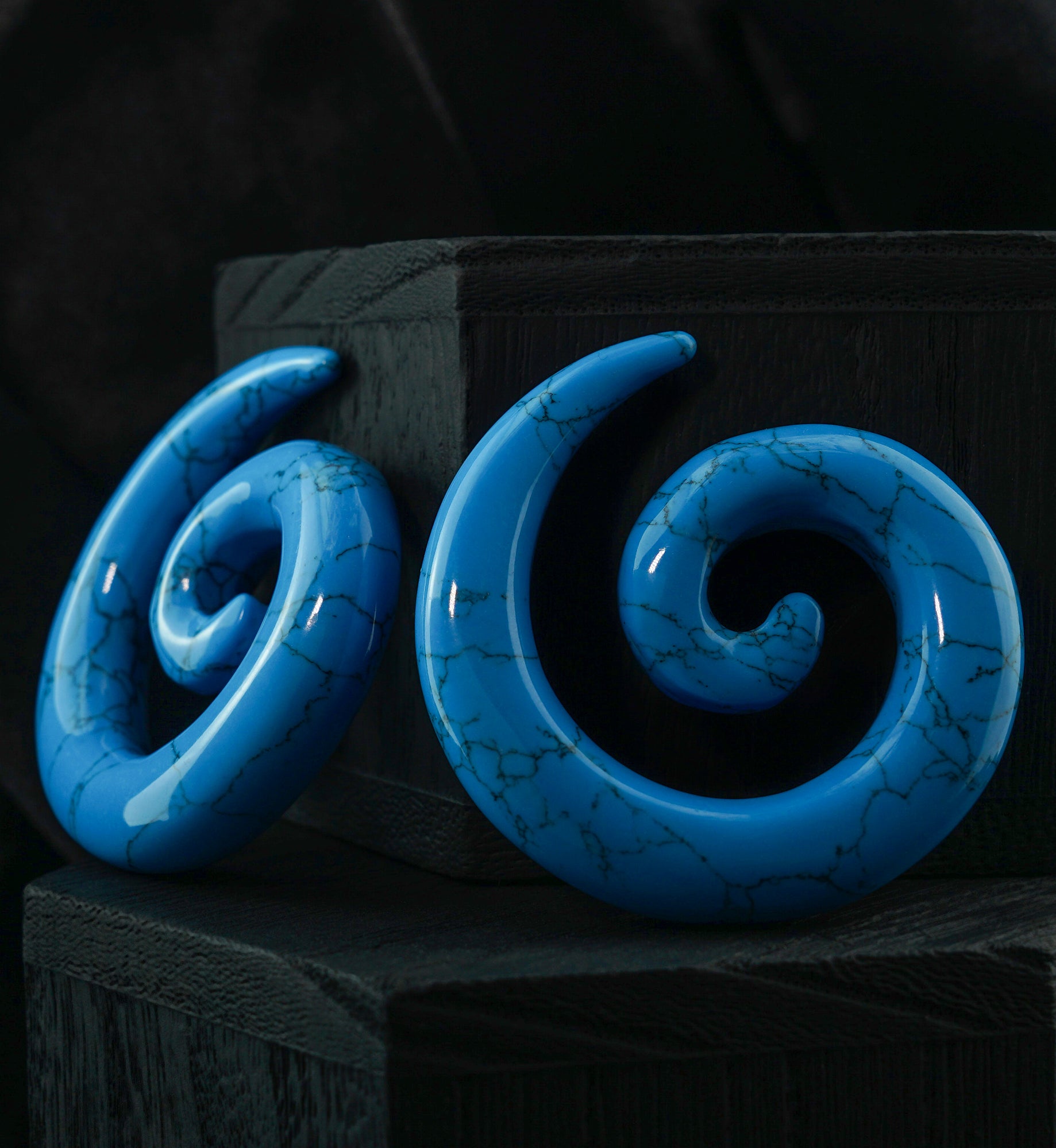 Turquoise Howlite Stone Spirals