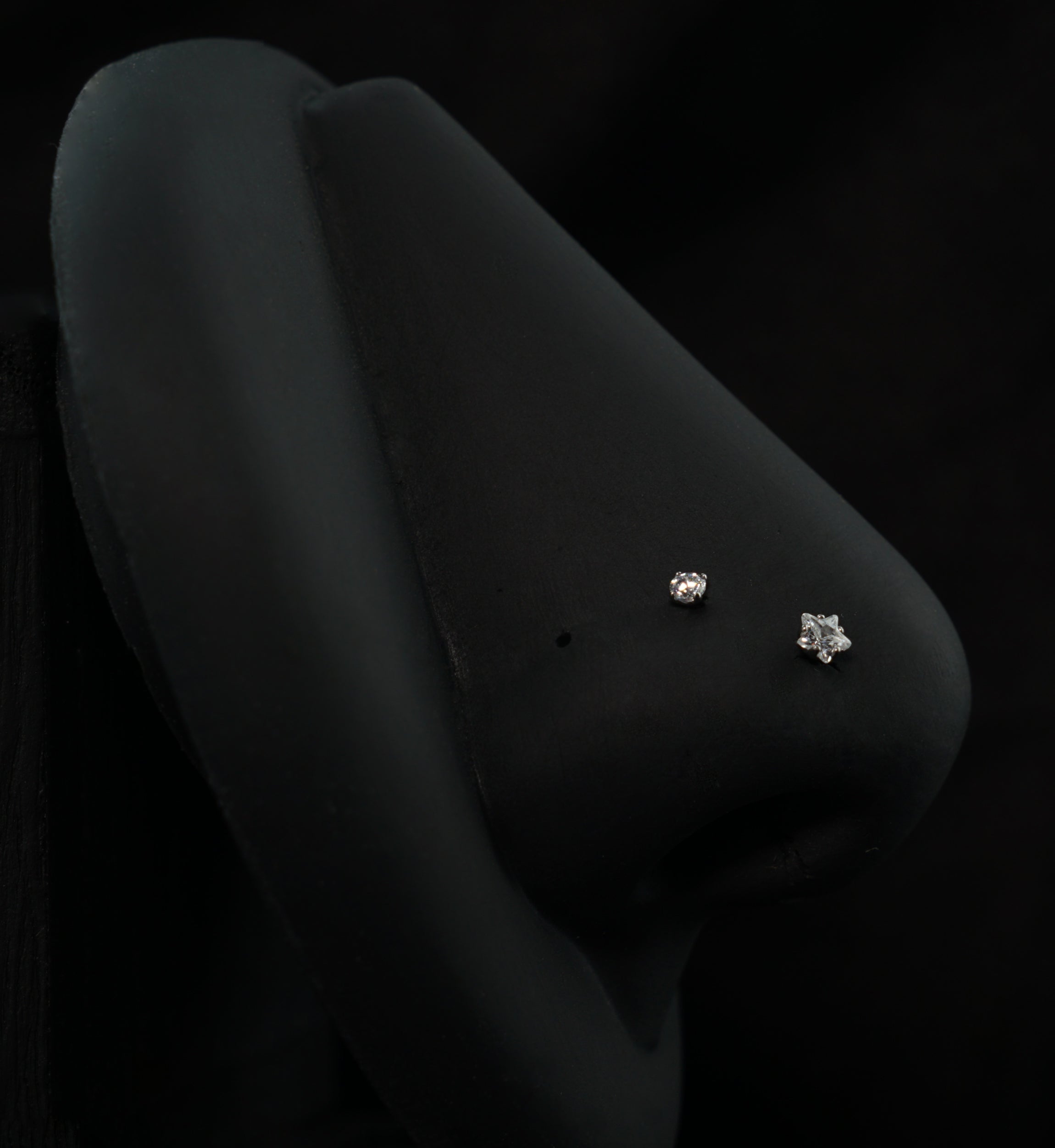 Twilight Dangle Clear CZ Stainless Steel L Bend/Stud/Hoop Variety Pack (6 Pack)