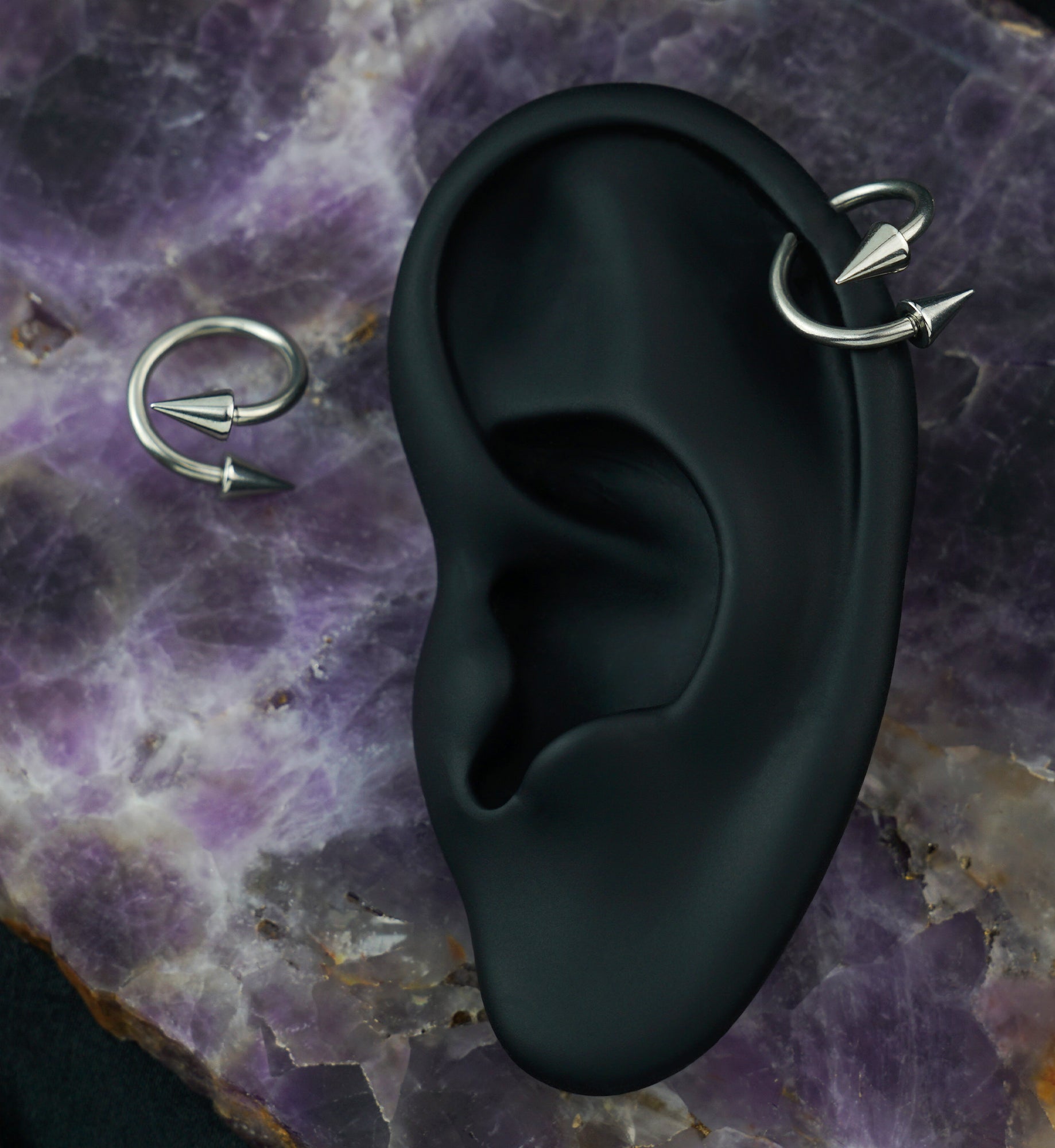 Twisted Spike Stainless Steel Barbell