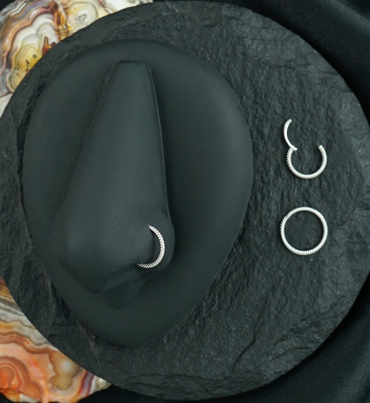 Twisted Stainless Steel Hinged Segment Ring
