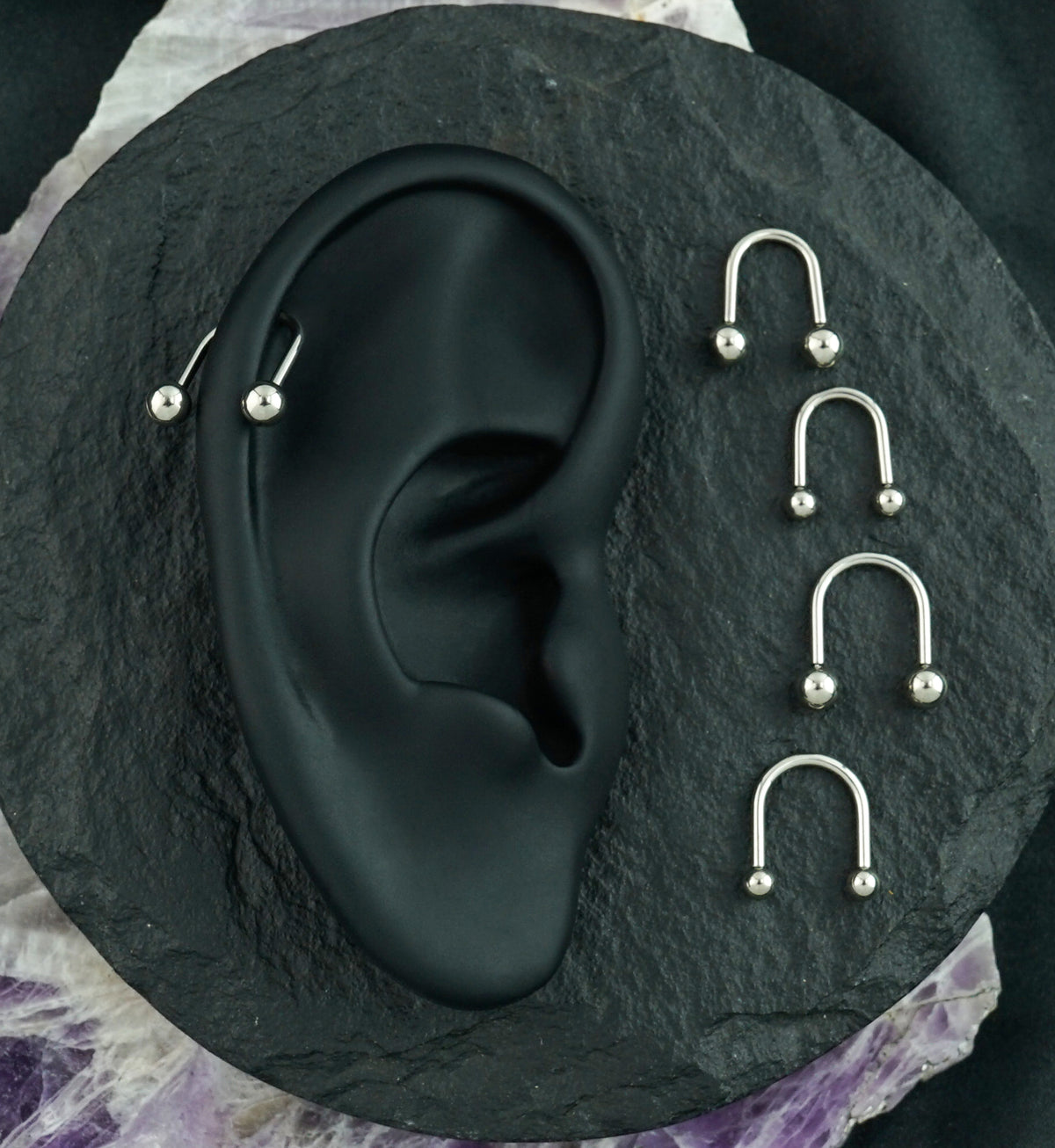 U-Shape Titanium Threadless Circular Barbell