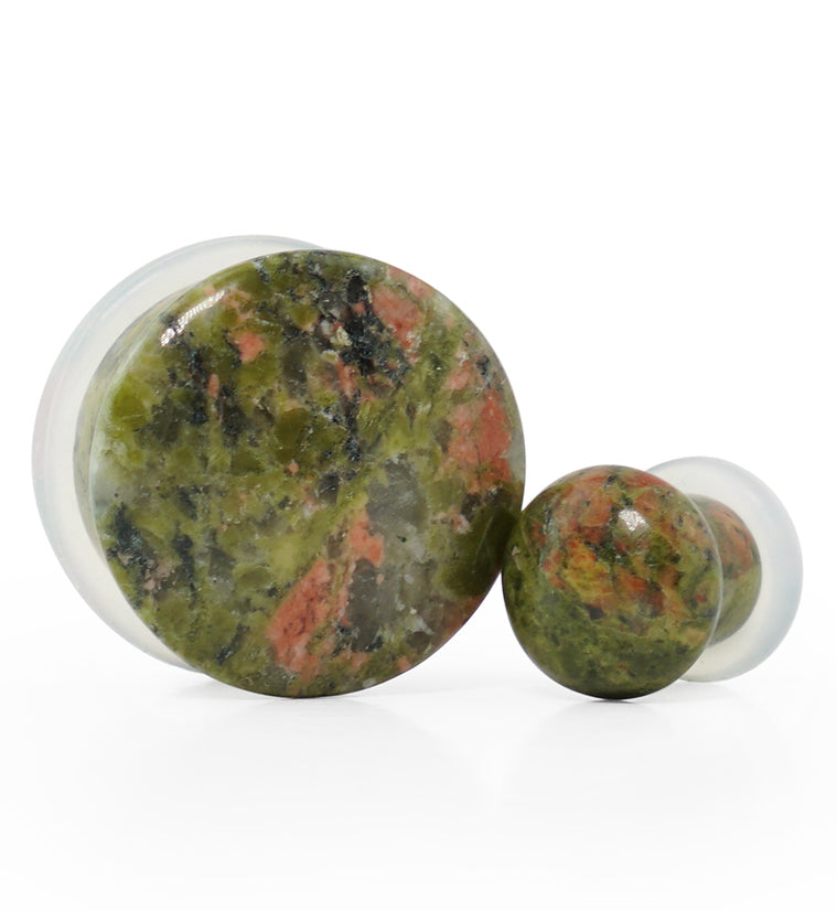 Unakite Stone Plugs - Single Flare