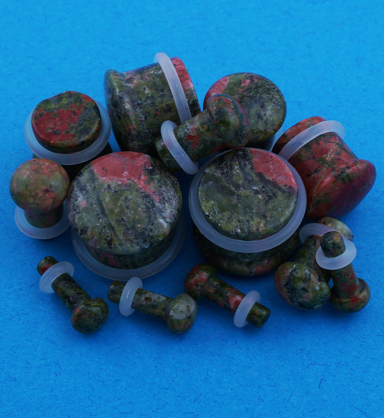 Unakite Stone Plugs - Single Flare
