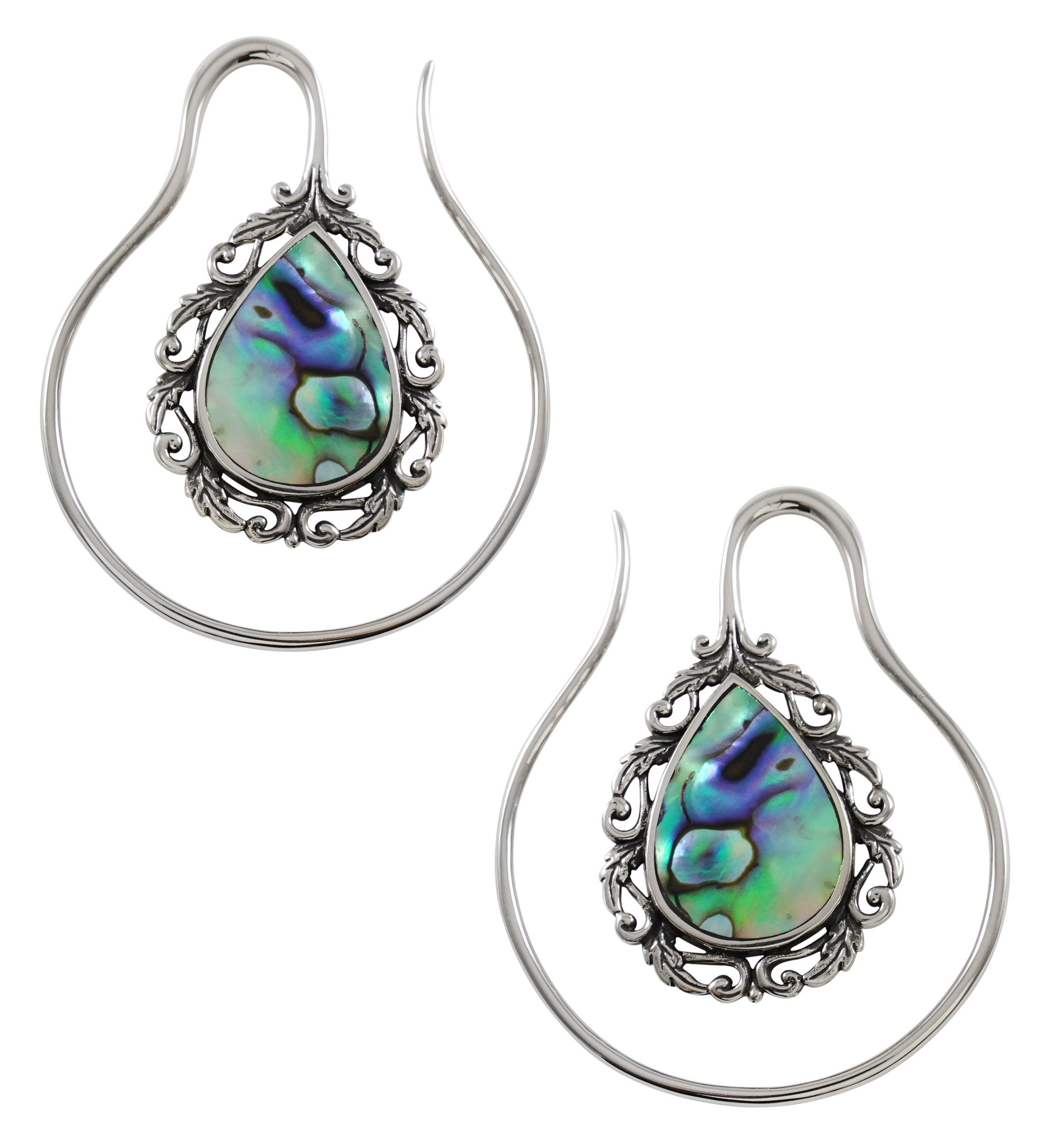 Vague Abalone White Brass Ear Weights