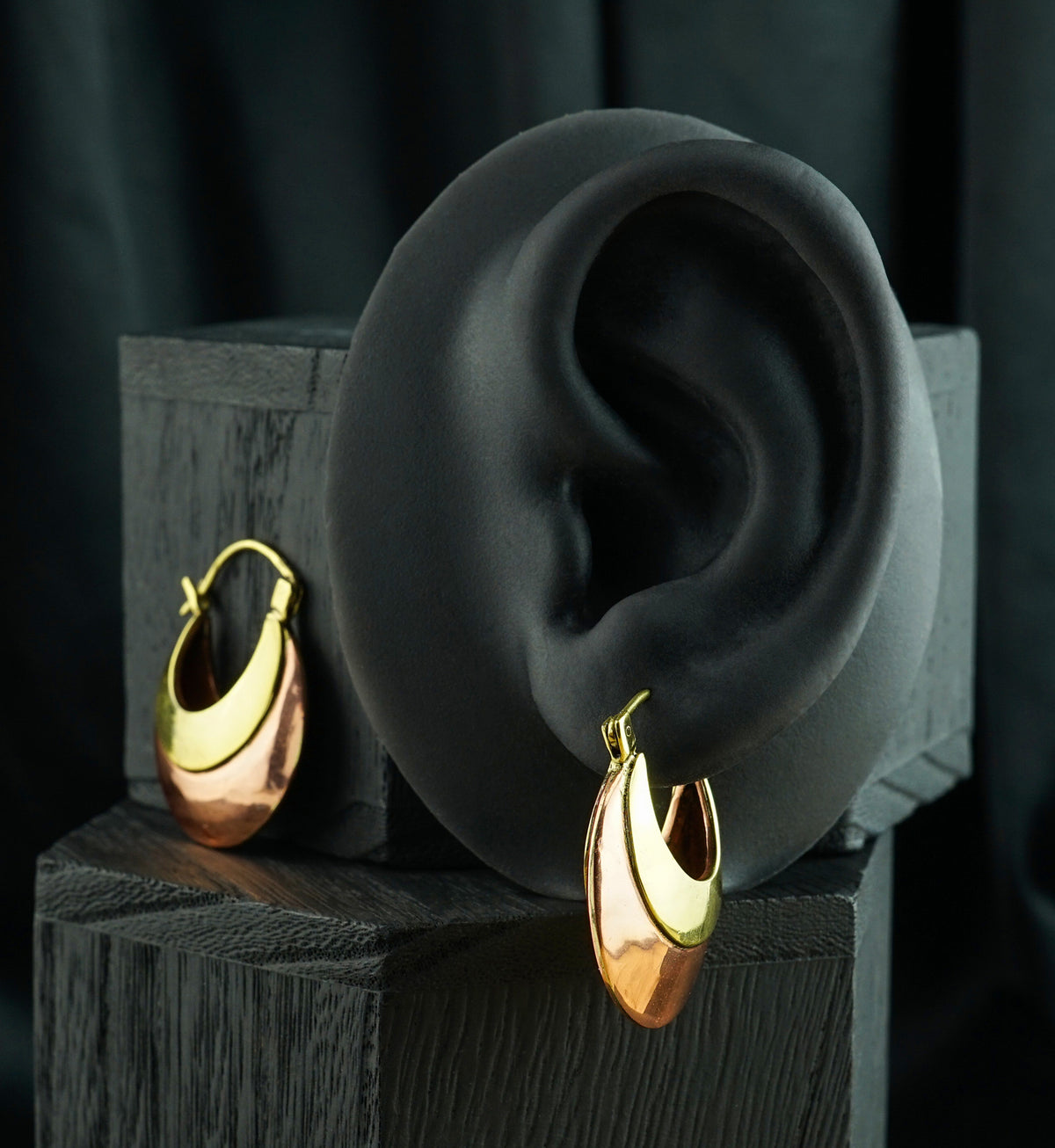 Vast Brass and Copper Plug Hoops