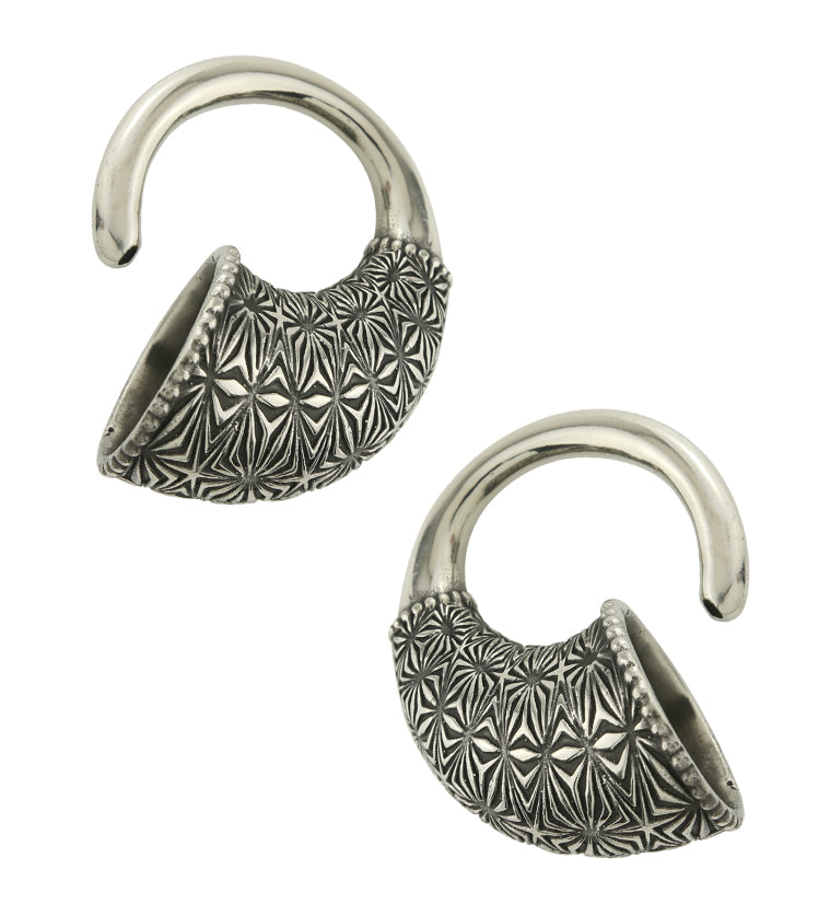 Viking Horn White Brass Ear Weights