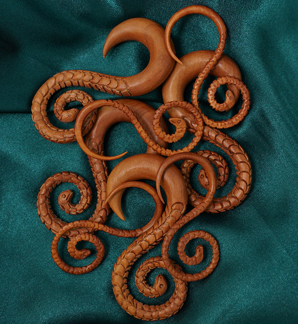 Wooden Snake Spiral Hangers