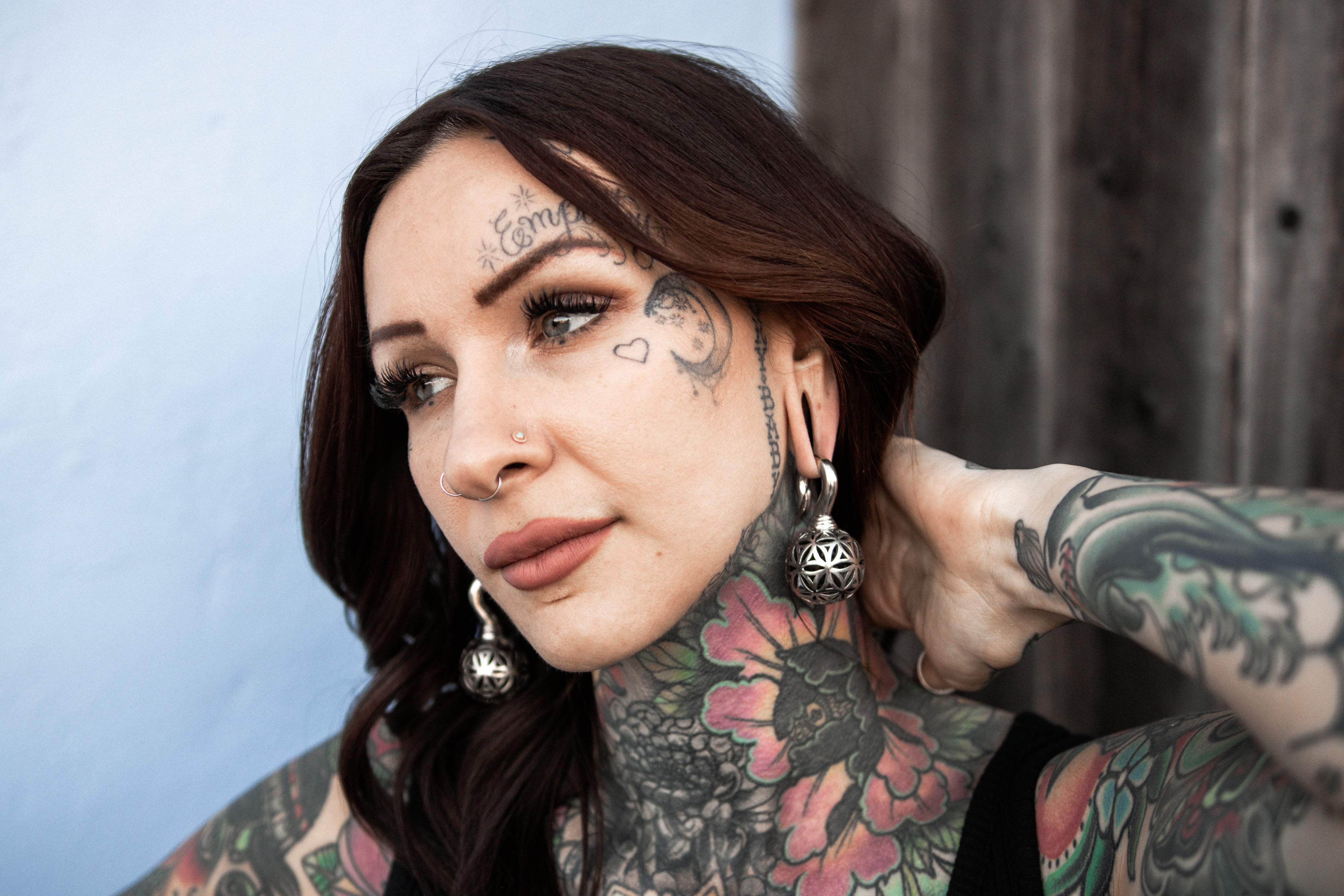 White Brass Orb Ear Weights