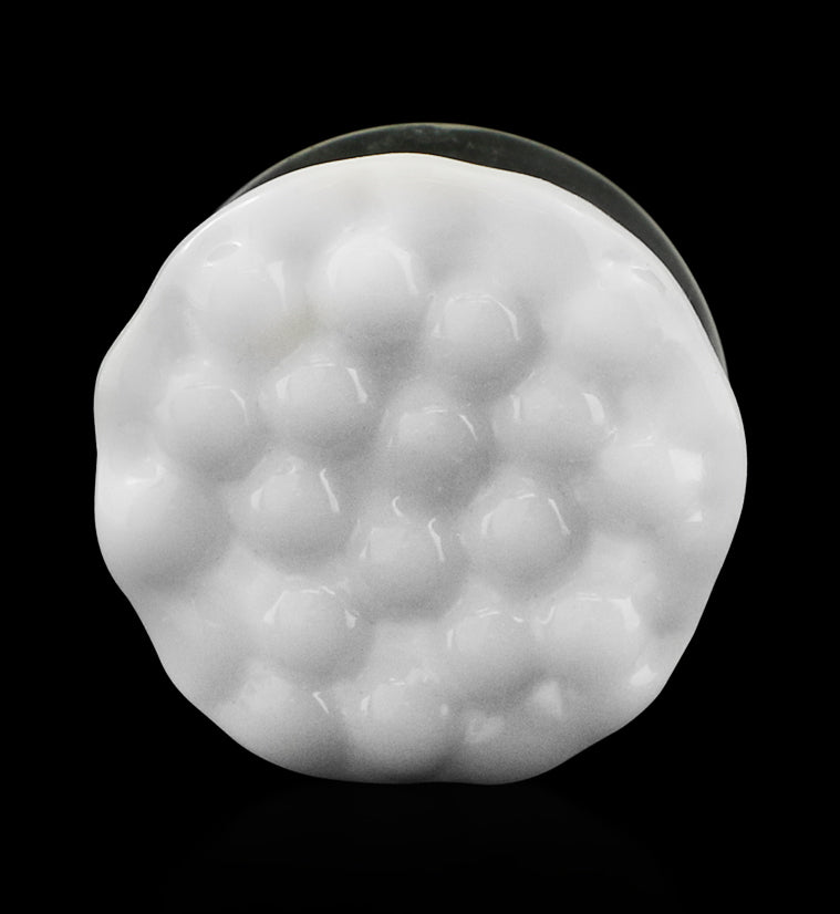 White Bubble Glass Plugs