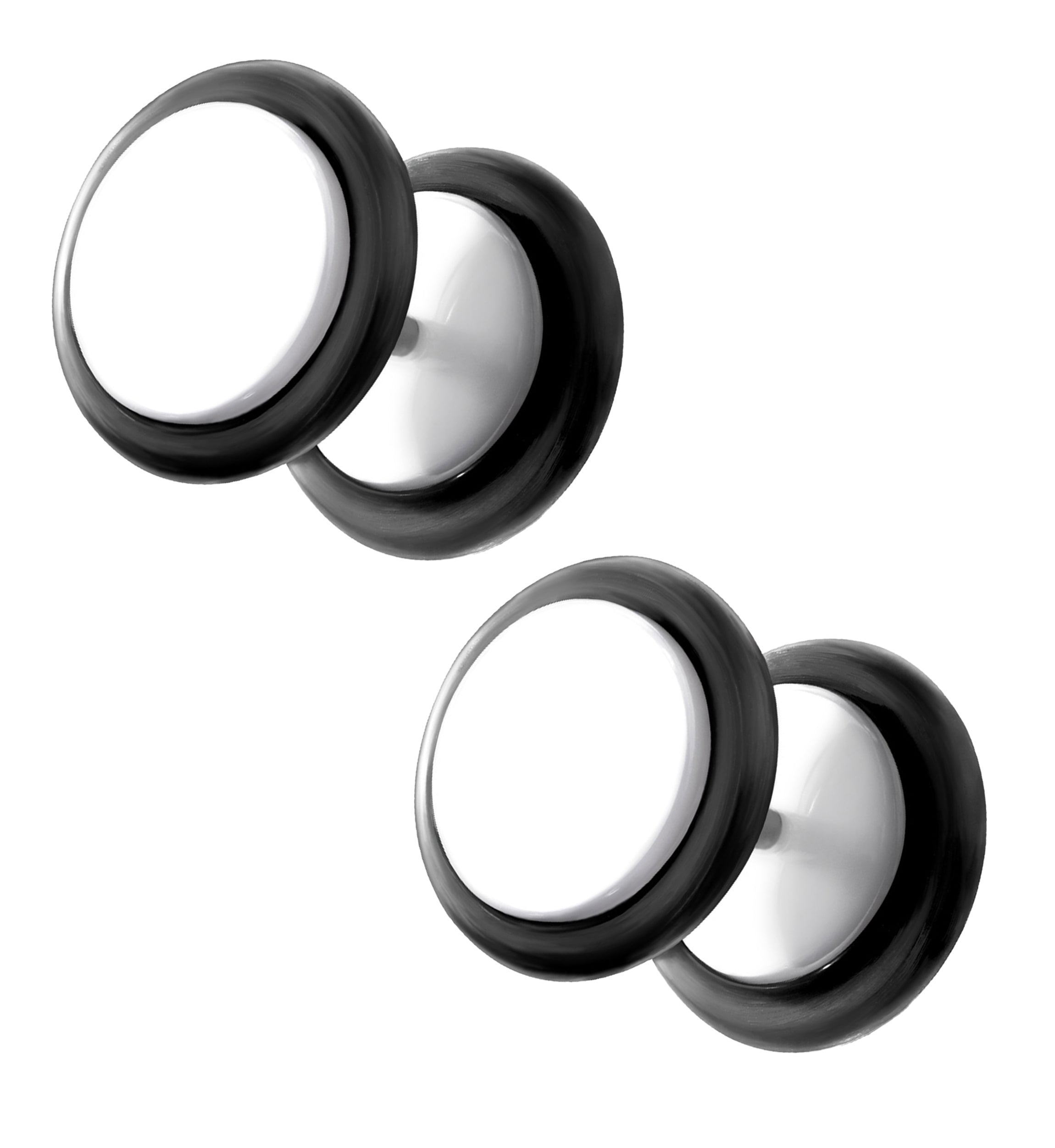 White Fake Ear Plugs