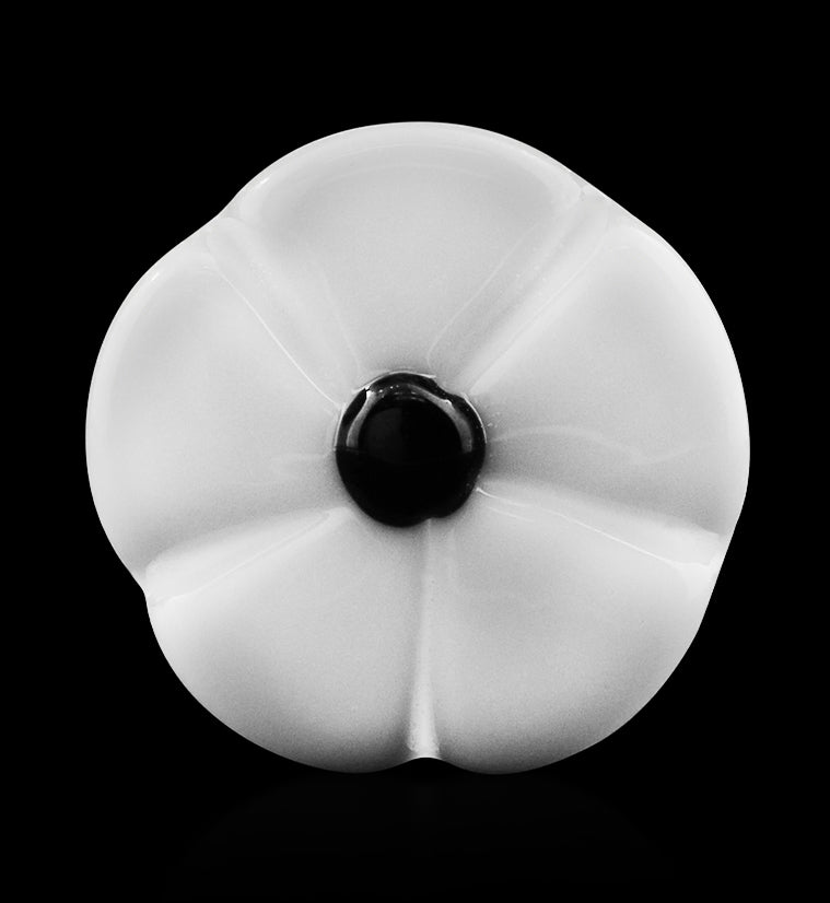White Flower Glass Plugs