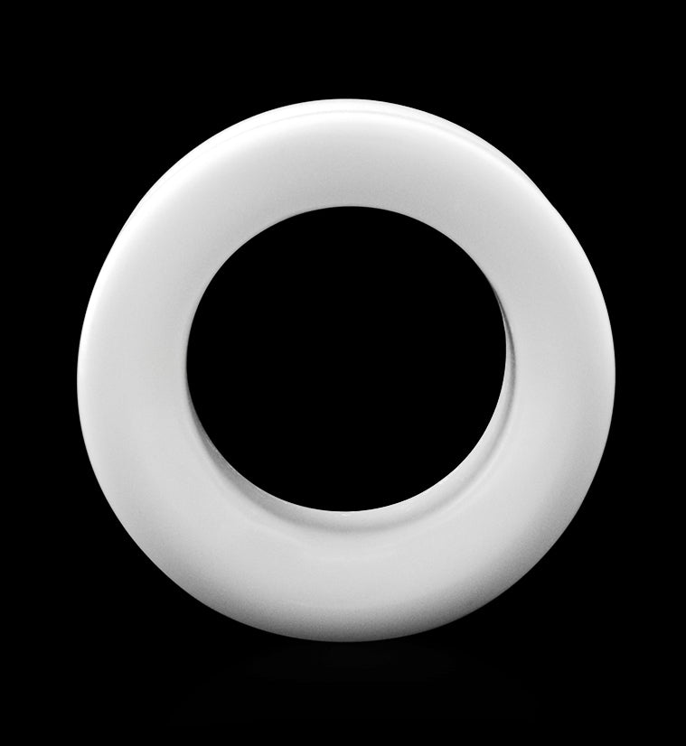 White Glass Tunnel Plugs
