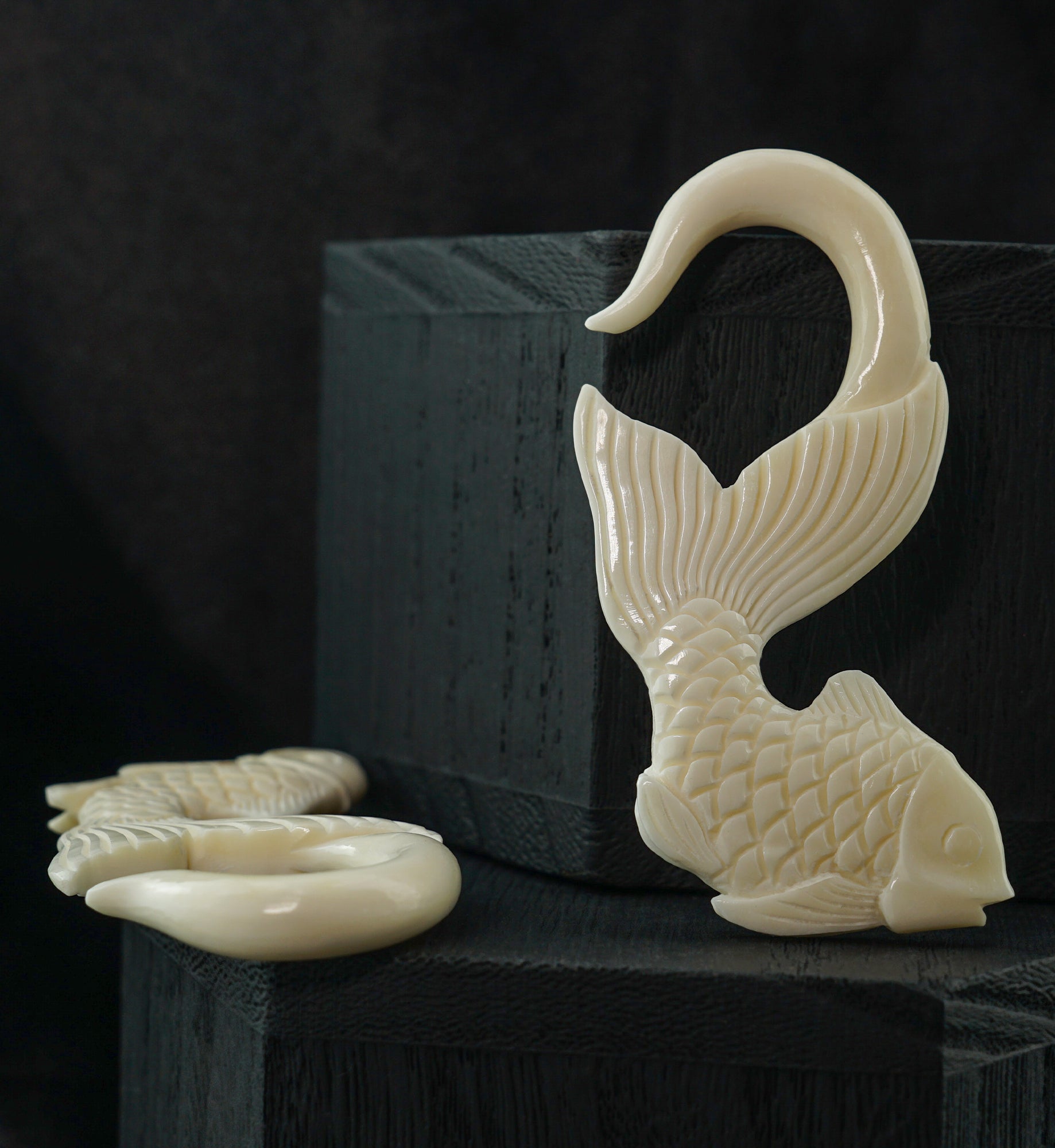 White Goldfish Bone Hangers