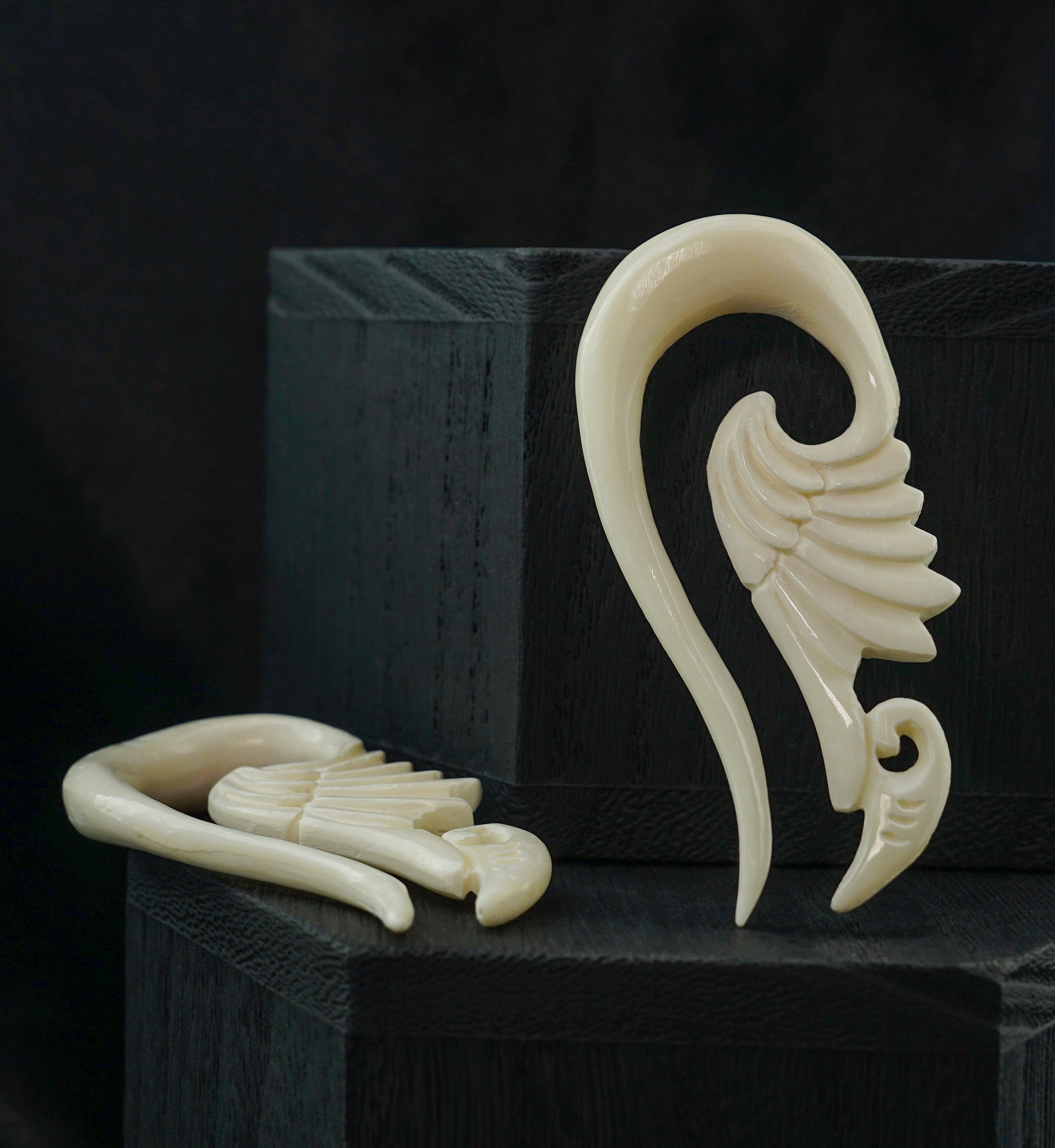 White Laguna Wing Bone Hangers